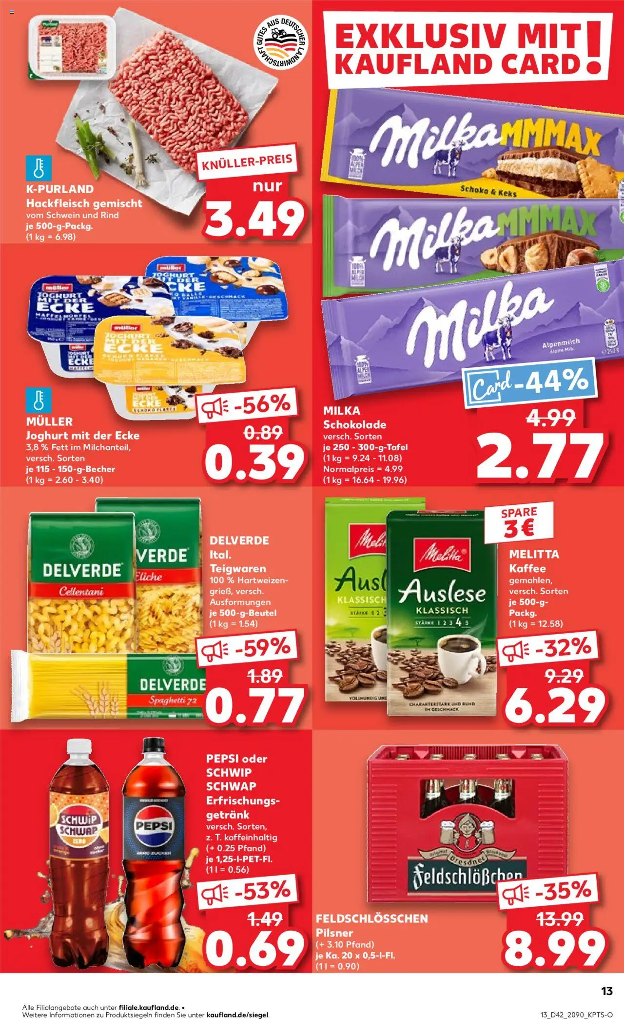 Kaufland prospekt Leipzig	 – gültig ab 19.10.2025 | Seite: 13 | Produkte: Melitta kaffee, Joghurt, Kaffee, Hackfleisch