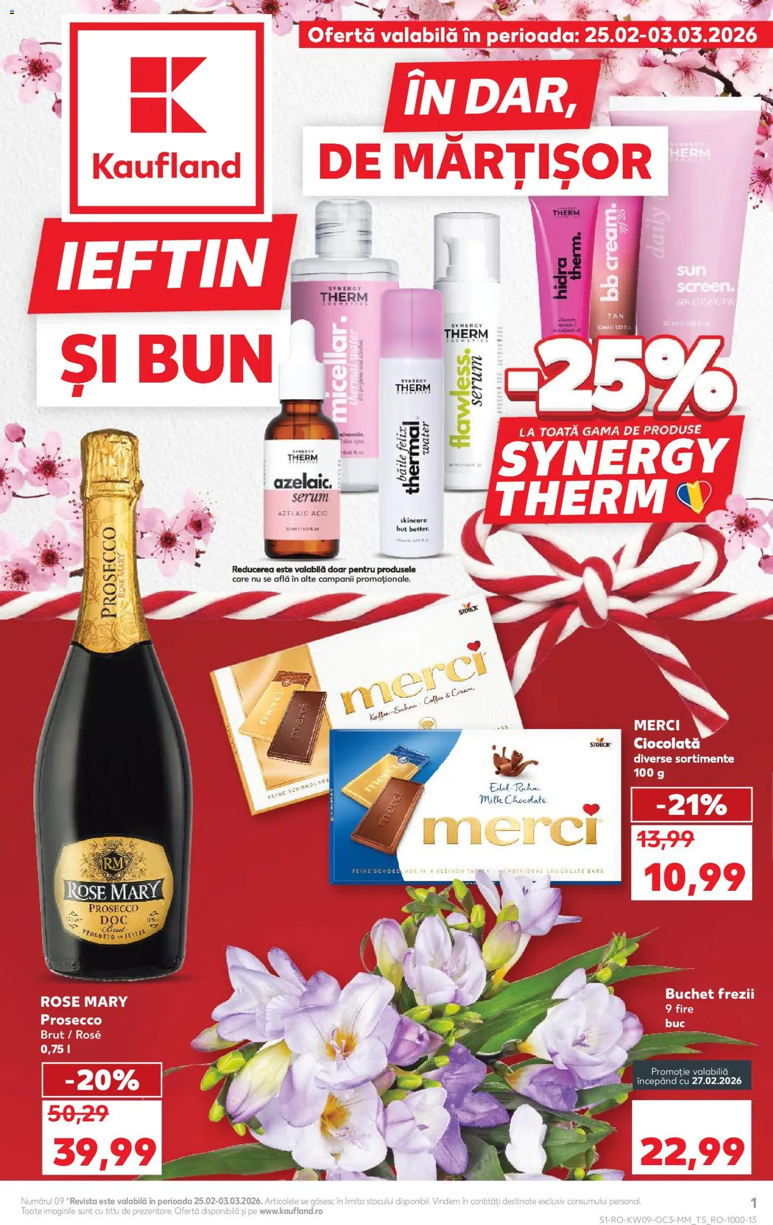 Noul catalog Kaufland – valabil de la 25.02.2026 | Pagină: 1 | Produse: Serum, Prosecco, Ciocolată, Mere