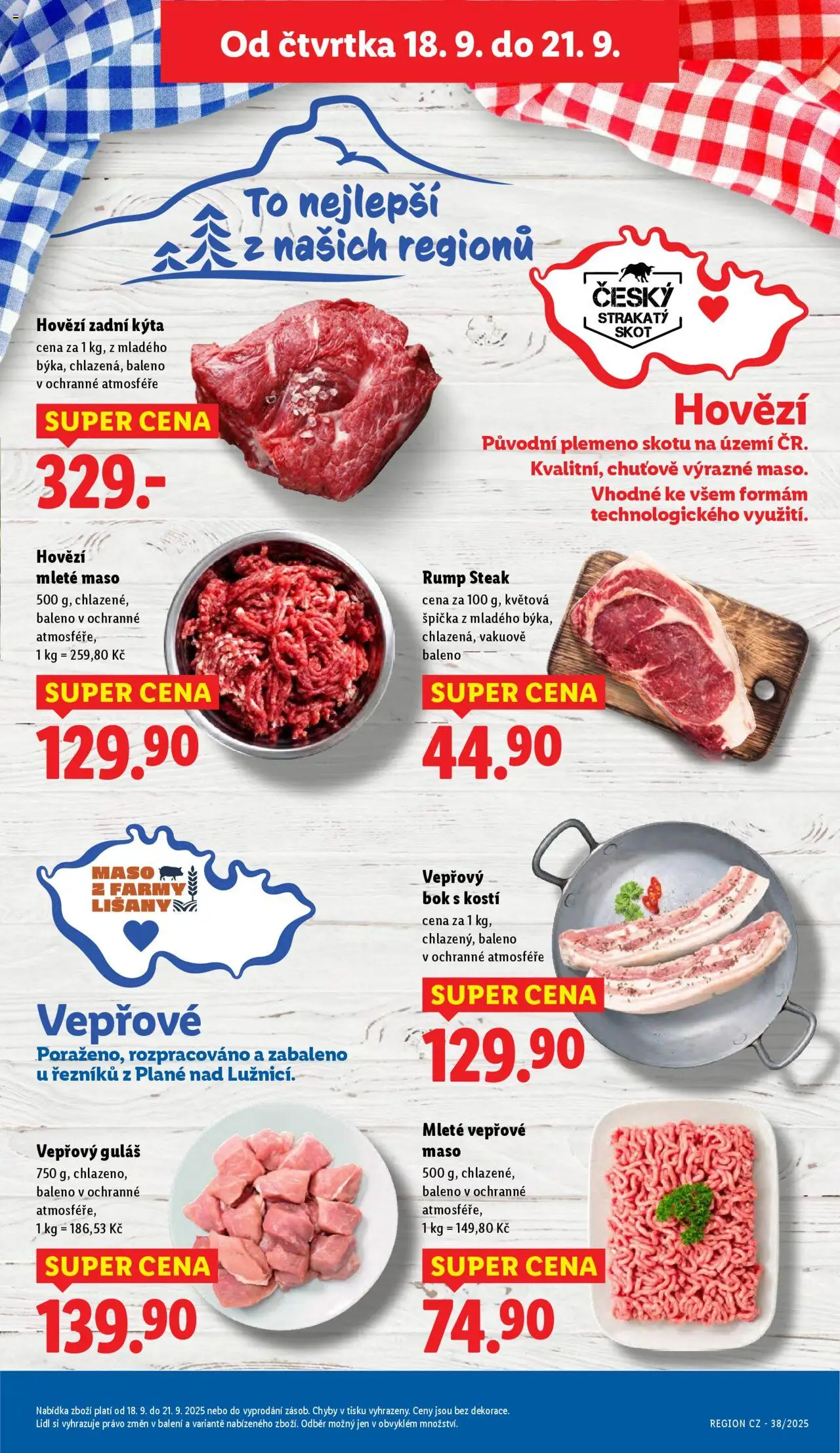 Lidl leták od 18.09.2025 | Strana: 13 | Produkty: Hovězí zadní, Maso, Kýta, Hovězí mleté maso