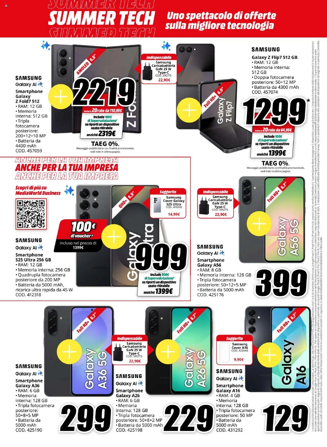 Volantino Media World del 11.08.2025 | Pagina: 6 | Prodotti: Samsung Galaxy, Smartphone, Batteria, Samsung