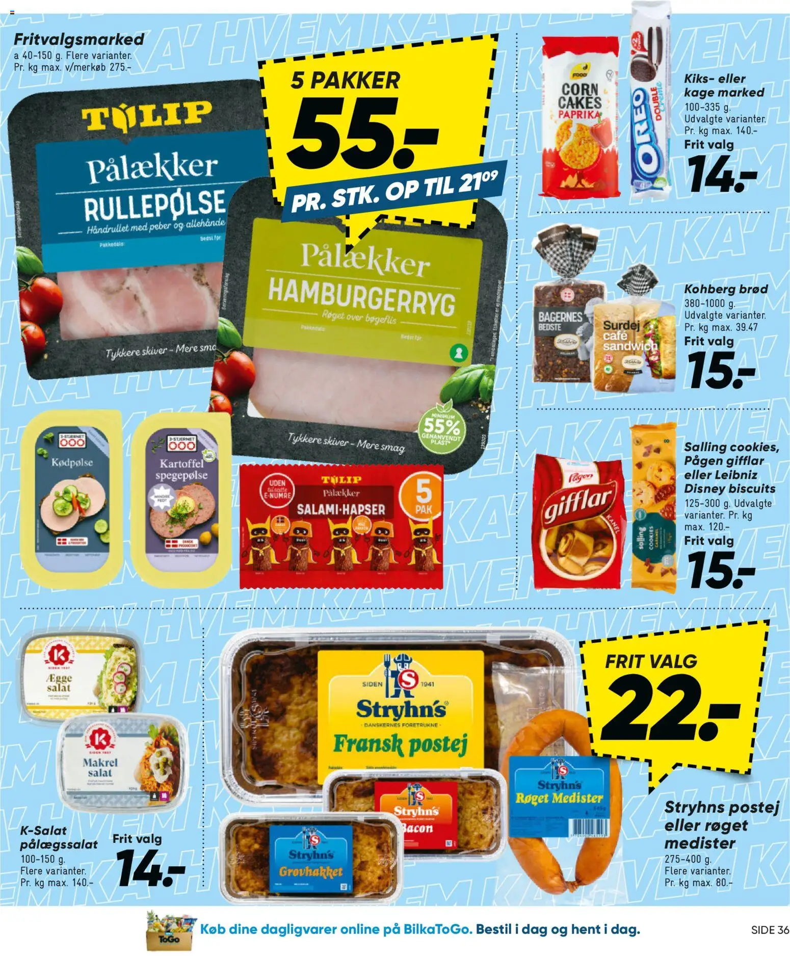 Bilka tilbudsavis – gyldig fra 01.01.2026 | Side: 22 | Produkter: Spegepølse, Bacon, Hamburgerryg, Oreo