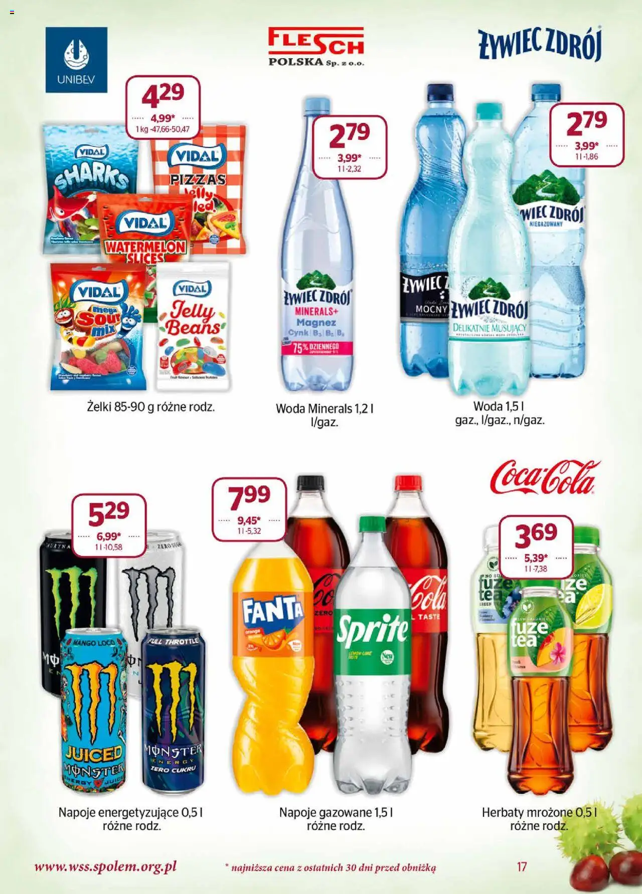 Społem Gazetka od 01.10.2025 | Strona: 17 | Produkty: Napoje, Sprite, Żelki, Woda