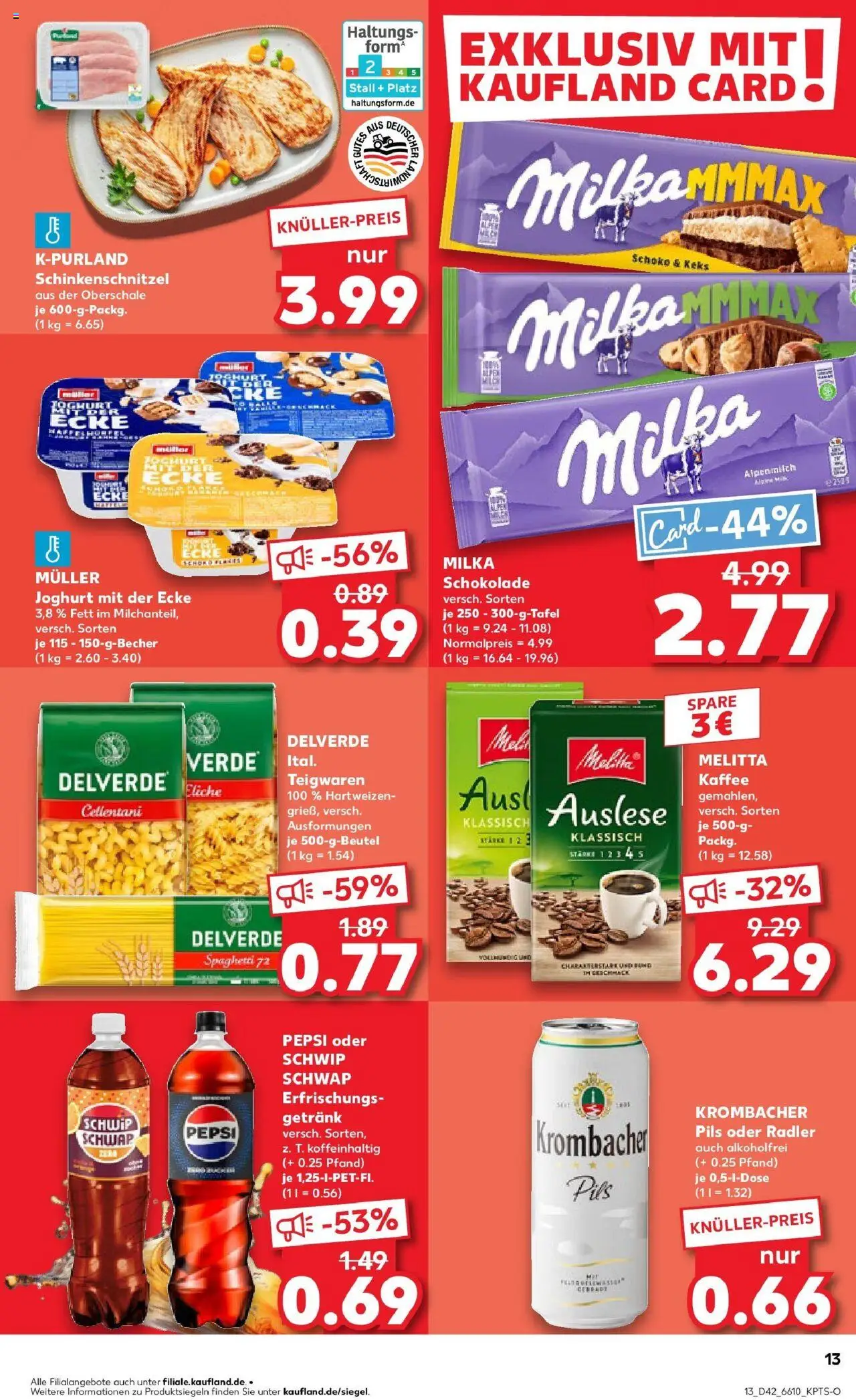 Kaufland prospekt Bocholt	 – gültig ab 19.10.2025 | Seite: 13 | Produkte: Joghurt, Pils, Schnitzel, Krombacher