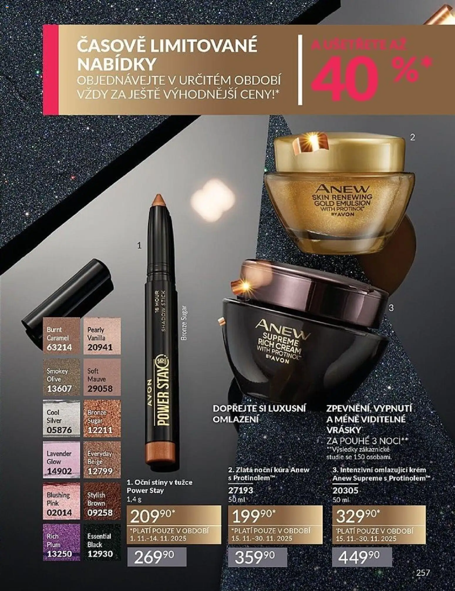 Avon Black Friday od 01.11.2025 | Strana: 257 | Produkty: Krém, Oční stíny