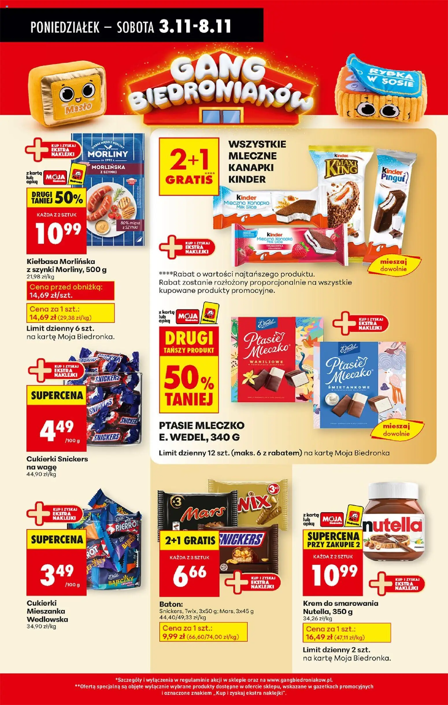 Biedronka gazetka od 03.11.2025 | Strona: 46 | Produkty: Karta, Naklejki, Baton, Cukierki