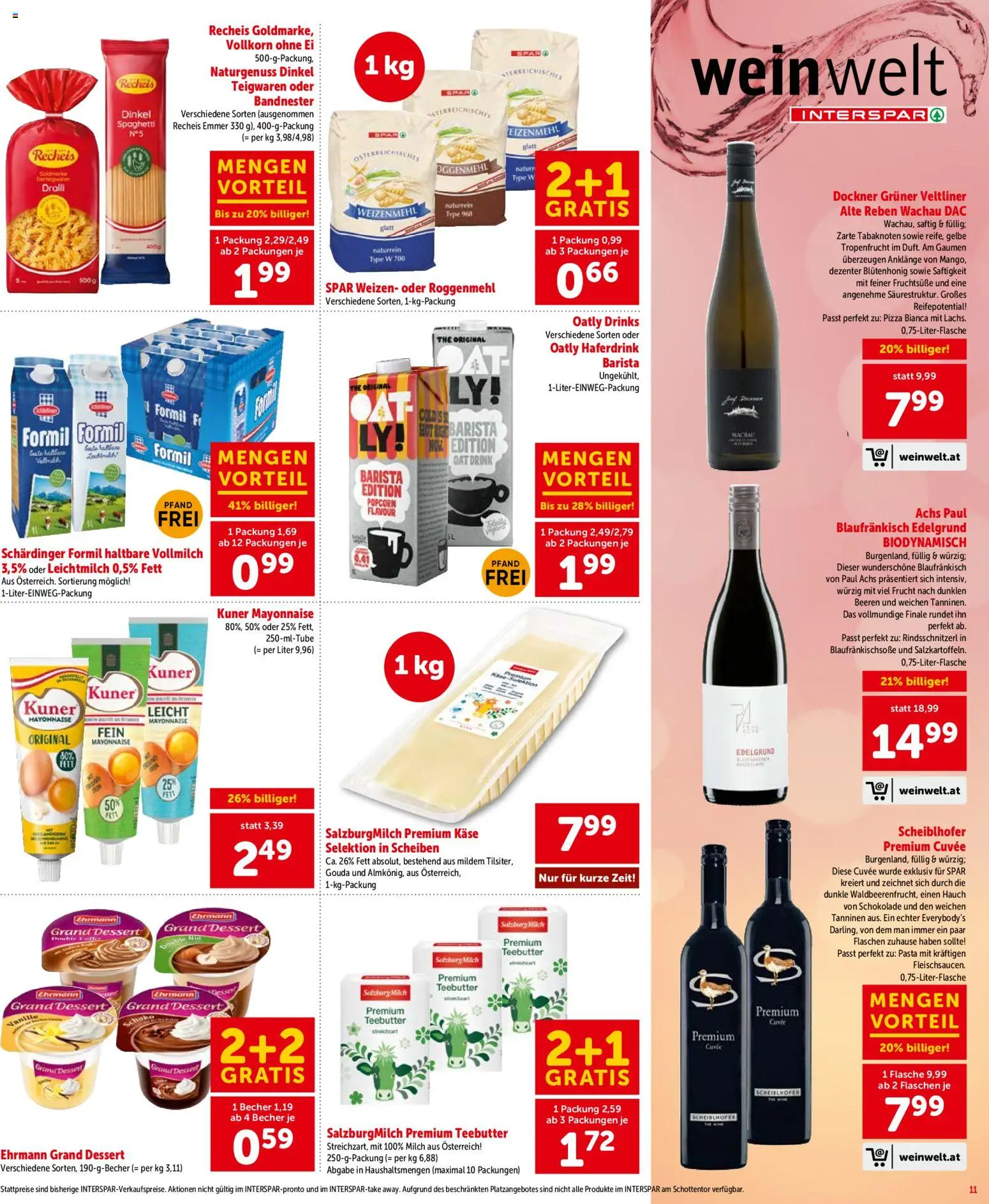 Interspar Flugblatt - Salzburg gültig ab 31.03.2026 | Seite: 12 | Produkte: Pasta, Milch, Hajdina liszt, Pizza