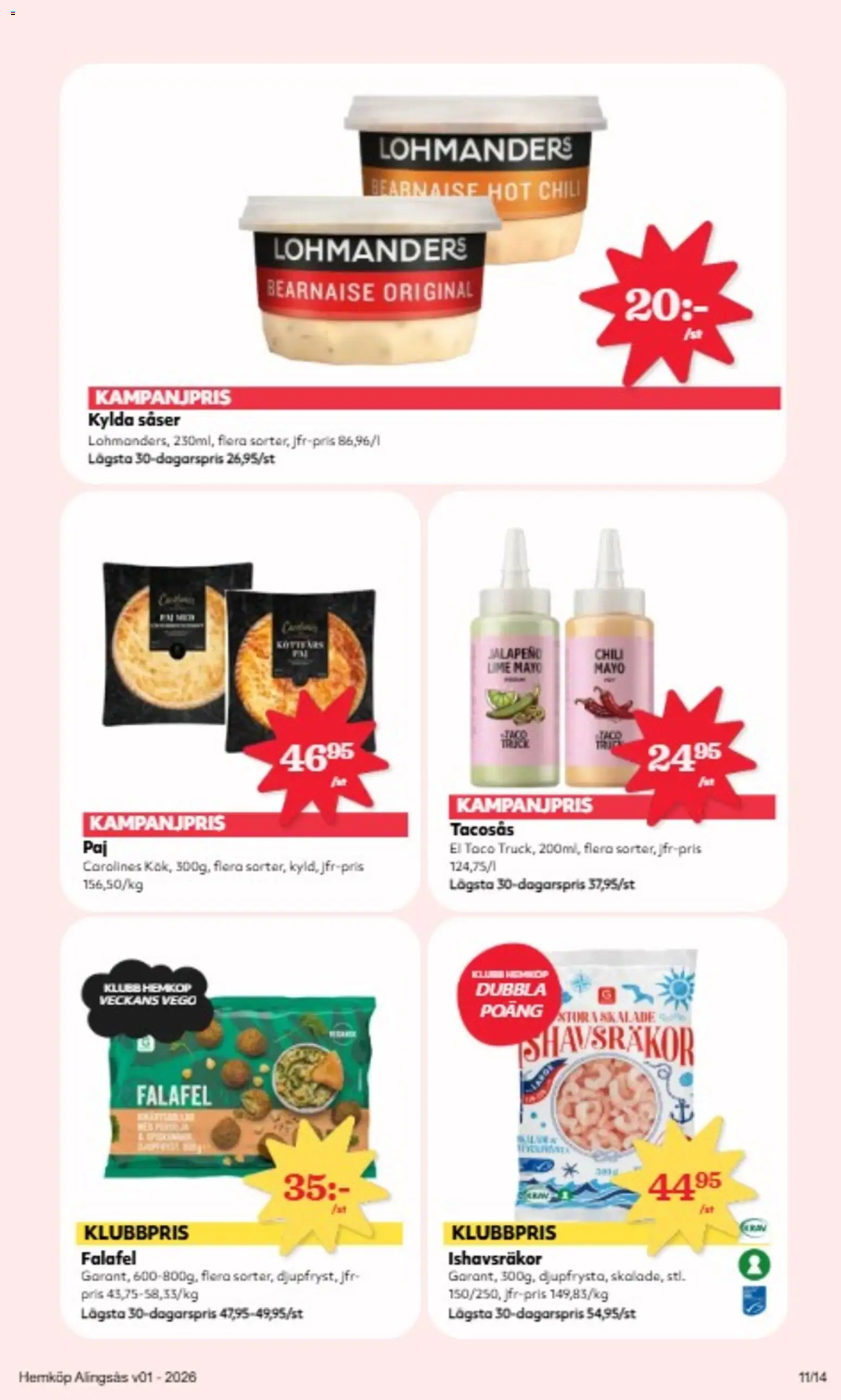 Hemköp reklamblad aktuell från 29.12.2025 | Sida: 11 | Produkter: Tacosås, Paj, Chili, Lime