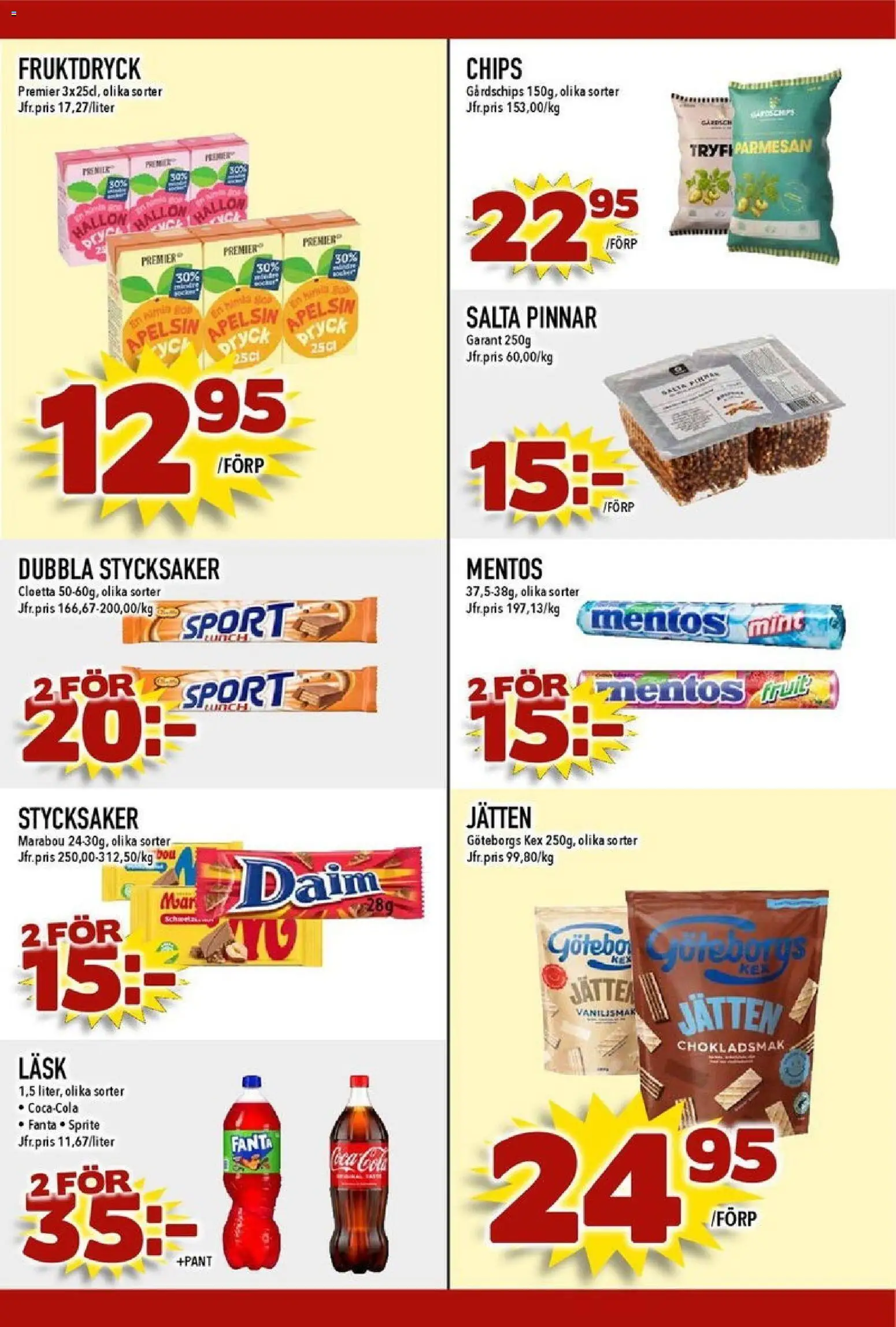 Matdax reklamblad aktuell från 27.10.2025 | Sida: 22 | Produkter: Chips, Coca cola, Fanta, Apelsin