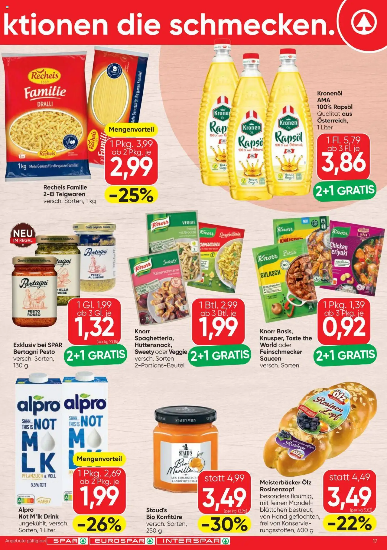 Spar Flugblatt gültig ab 28.08.2025 | Seite: 17 | Produkte: Rosinen, Regal