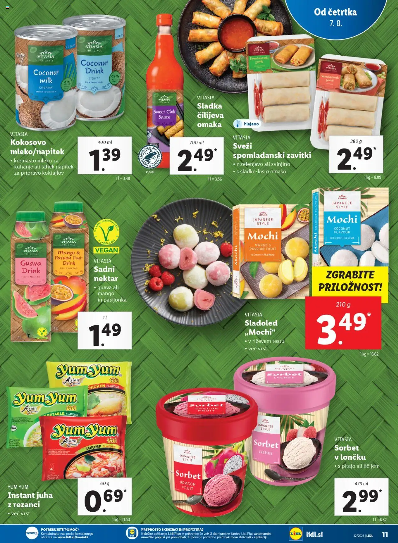 Lidl katalog │ velja od 07.08.2025 | Stran: 21 | Izdelki: Rezanci, Mleko, Sladoled, Mango