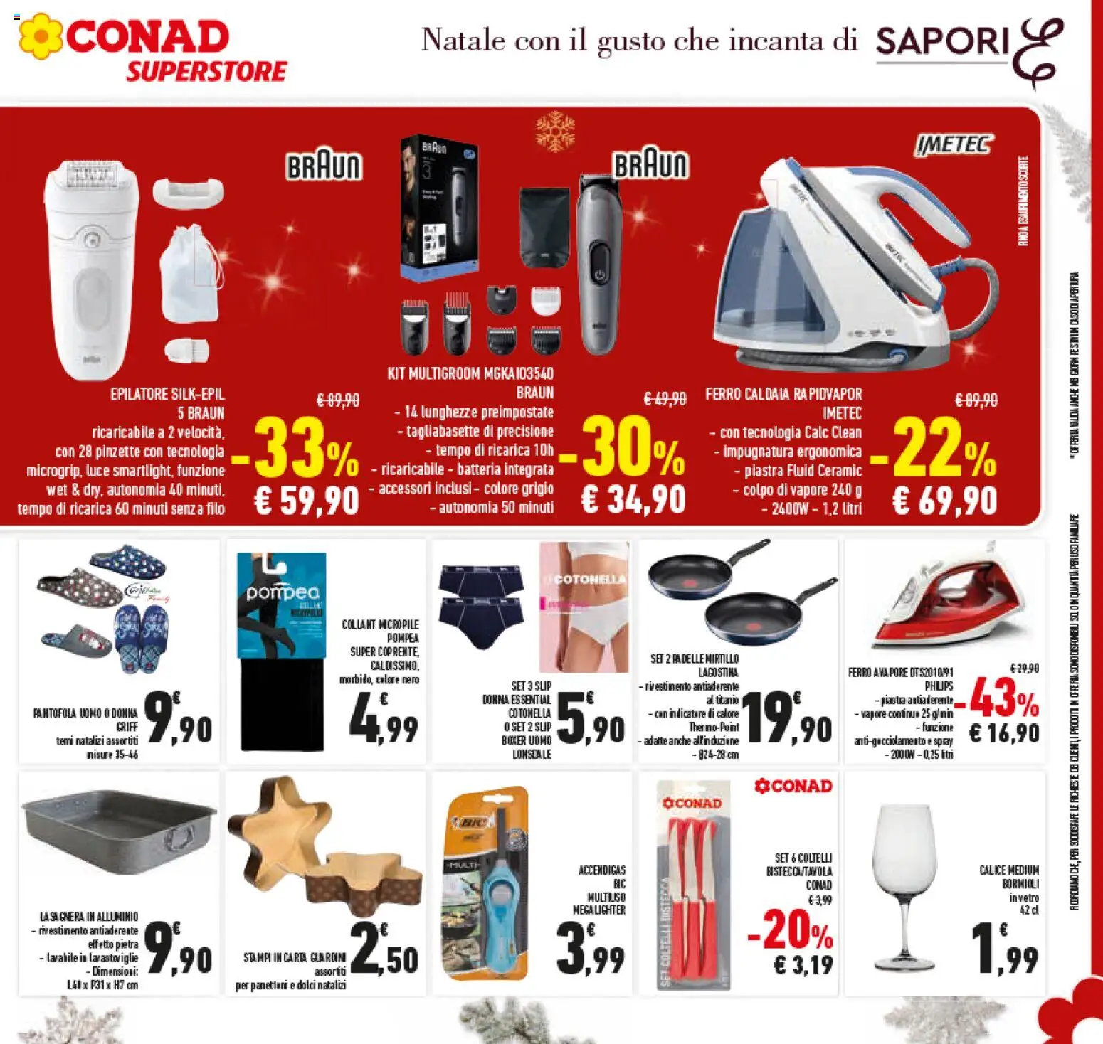 Volantino Conad del 15.12.2025 | Pagina: 45 | Prodotti: Boxer, Collant, Epilatore, Batteria