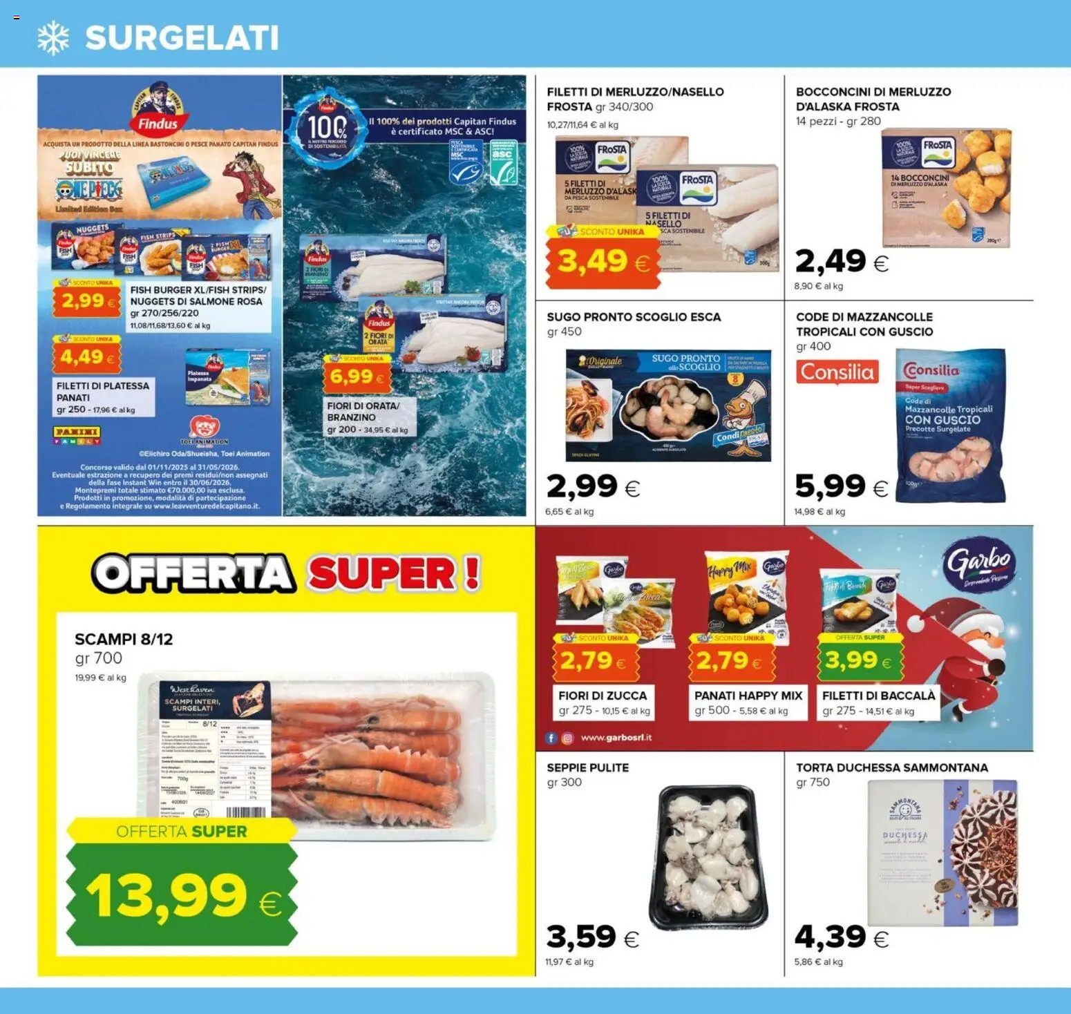 Volantino Oasi del 15.12.2025 | Pagina: 24 | Prodotti: Nuggets, Mazzancolle, Zucca, Sugo