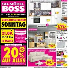 SB Möbel Boss Prospekt Mainz ab 20.09.2025 gültig