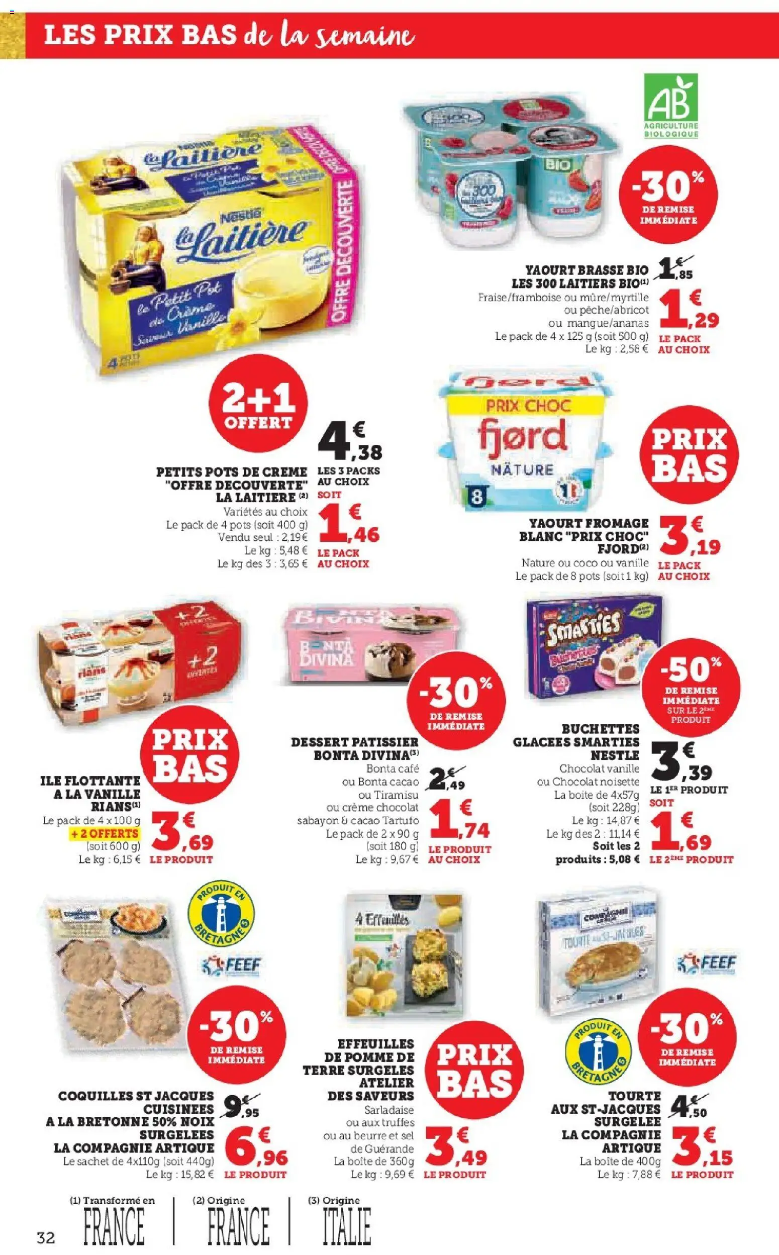 {H1} | Page: 32 | Produits: Pomme, Sel, Chocolat, Noix