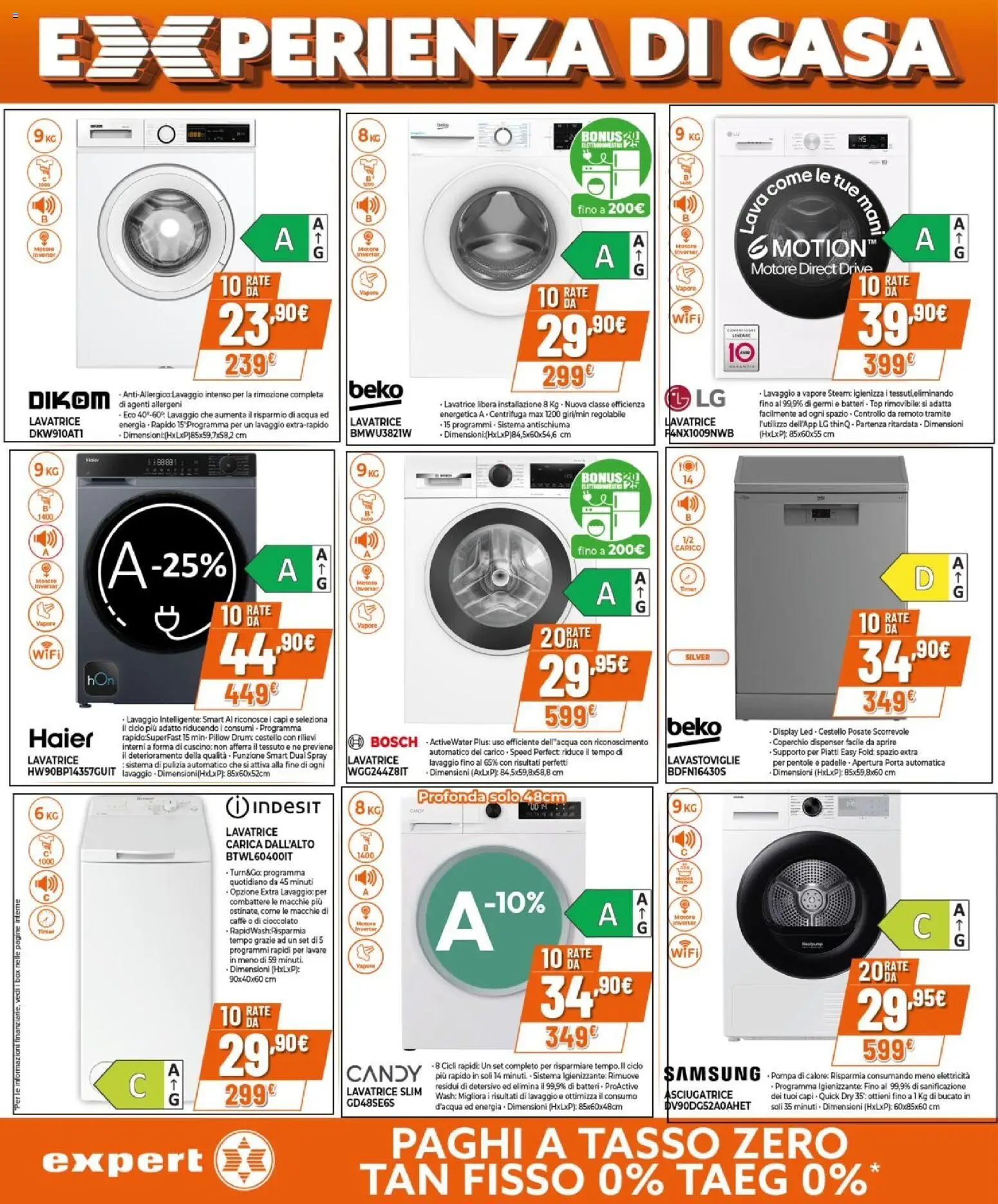 Volantino Expert del 09.04.2026 | Pagina: 22 | Prodotti: Caffè, Lavastoviglie, Cuscino, Samsung