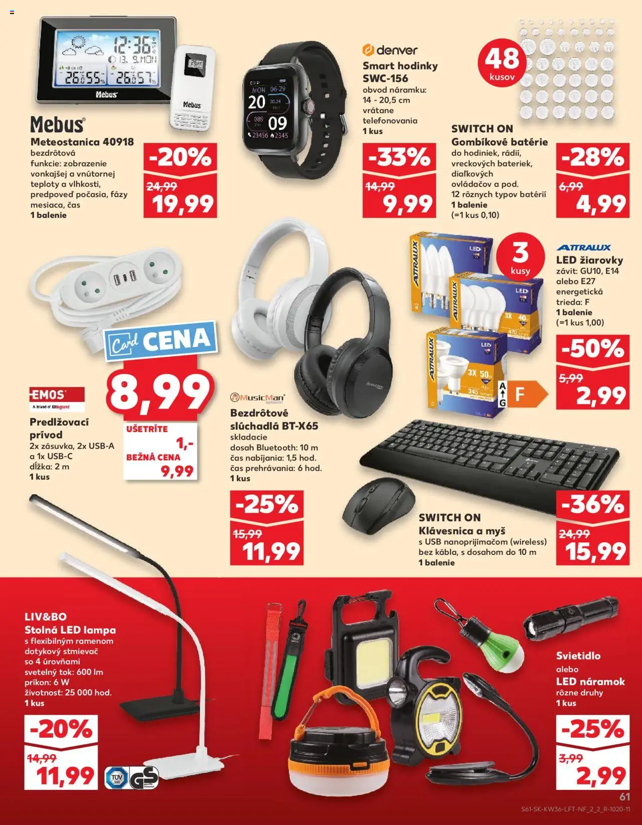 Nové Kaufland akcie – leták je platný od 04.09.2025 | Strana: 61 | Produkty: Lampa, Led lampa, Led žiarovky, Žiarovky