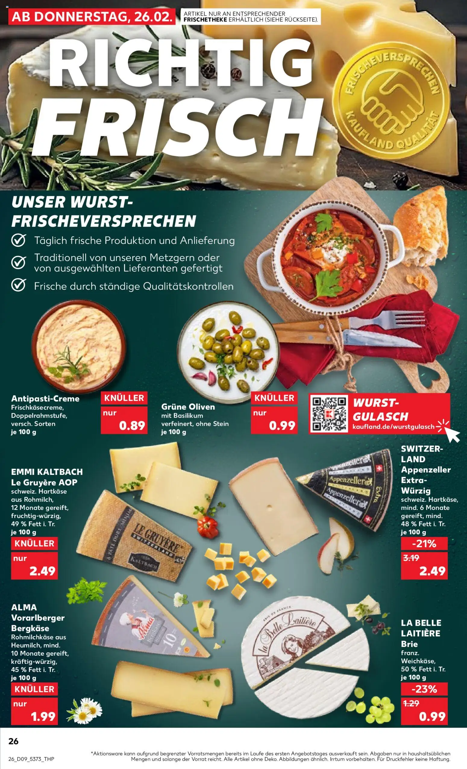 Kaufland prospekt Kiel	 – gültig ab 26.02.2026 | Seite: 26 | Produkte: Gulasch, Wurst