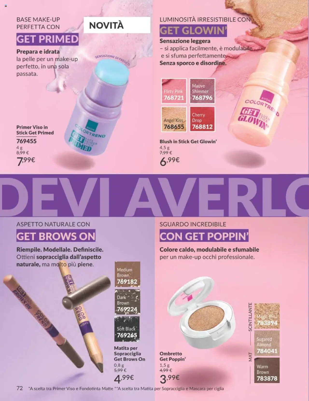 Volantino Avon del 01.10.2025 | Pagina: 72 | Prodotti: Mascara, Ombretto, Fondotinta, Blush