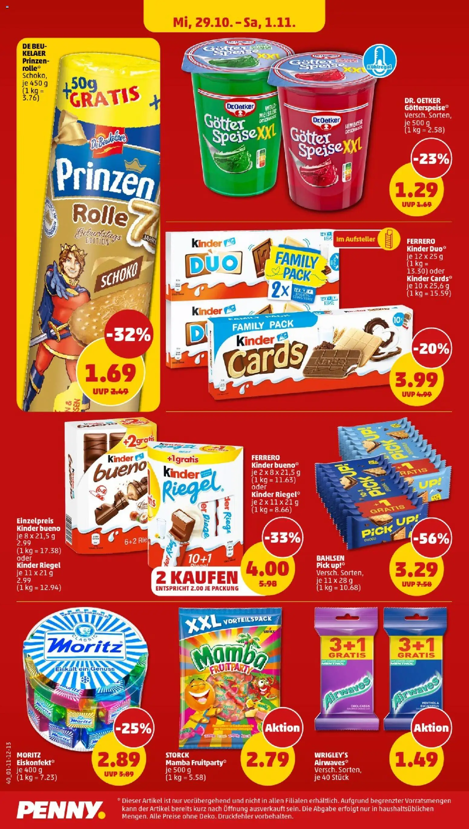Penny - Berlin – gültig ab 27.10.2025 | Seite: 42 | Produkte: Kinder bueno, Kinder riegel