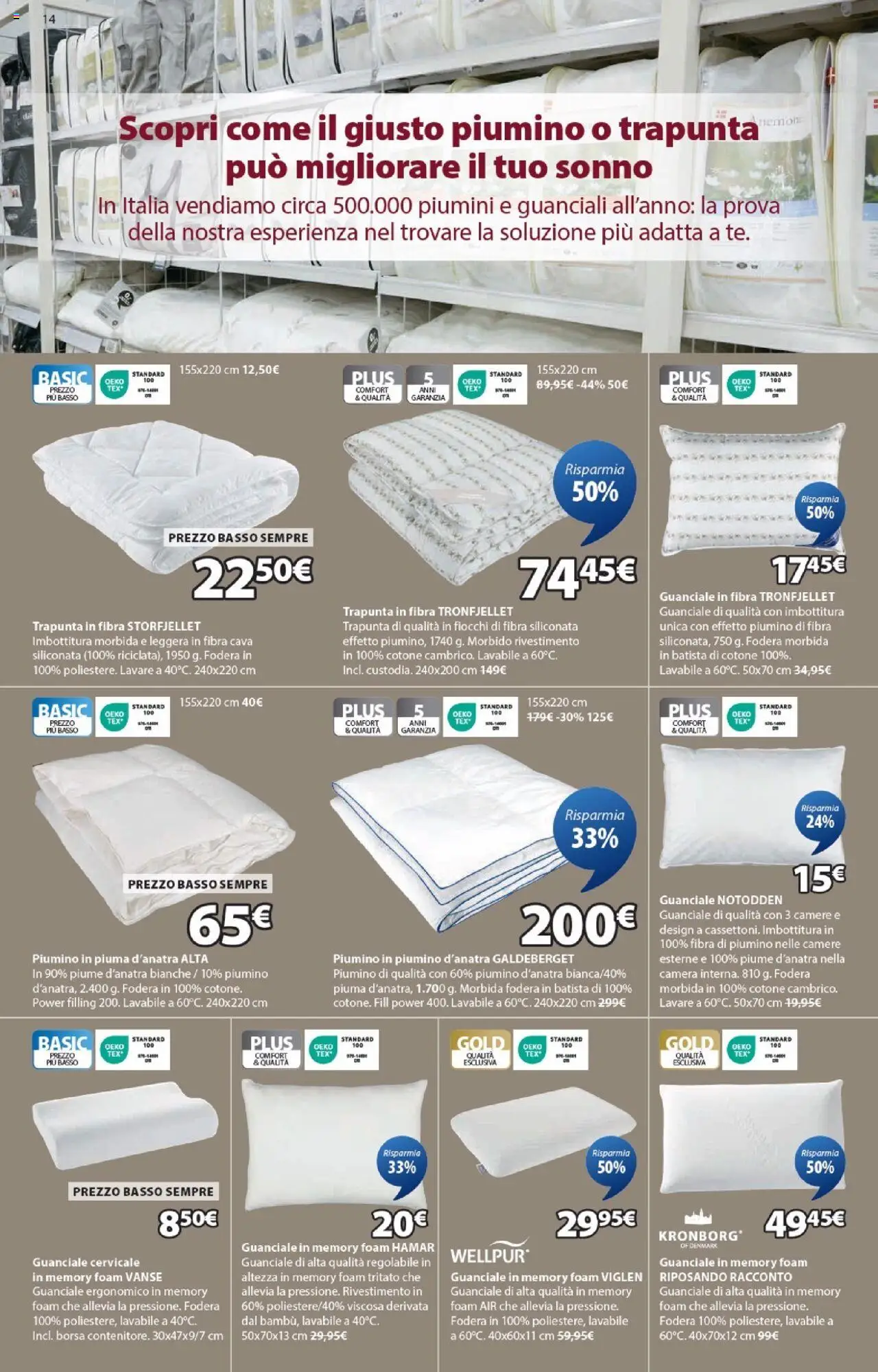 Volantino JYSK del 16.10.2025 | Pagina: 14 | Prodotti: Fiocchi, Trapunta, Borsa, Guanciale