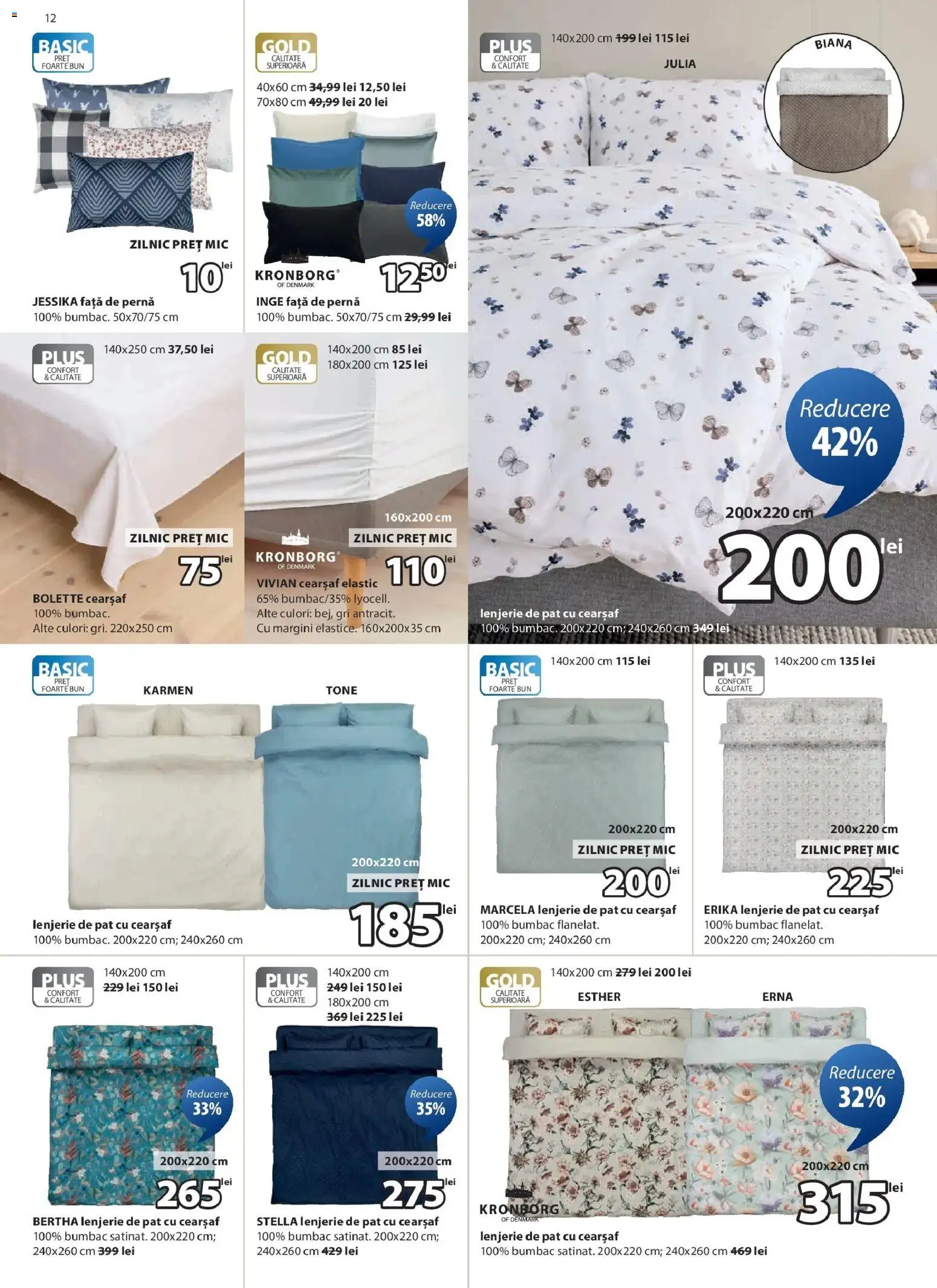 Noul catalog JYSK – valabil de la 01.01.2026 | Pagină: 12 | Produse: Pat, Lenjerie de pat, Pernă, Față de pernă