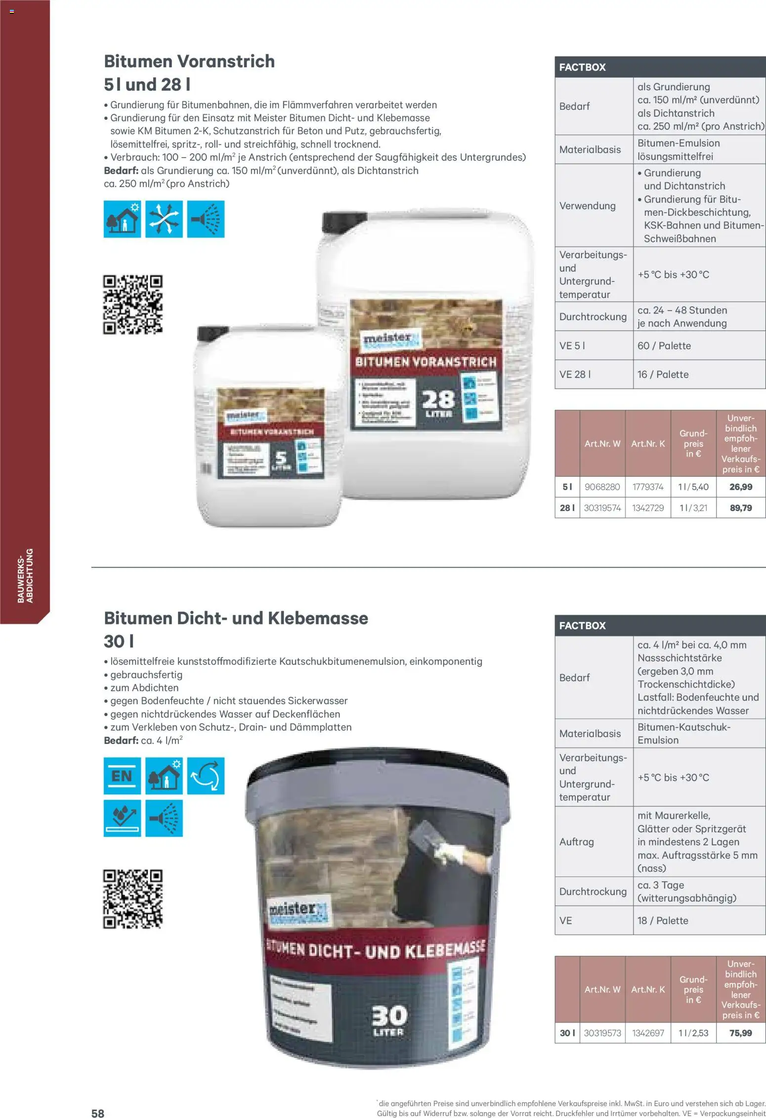 Lagerhaus  Meister Katalog 2026 gültig ab 02.01.2026 | Seite: 58 | Produkte: Wasser