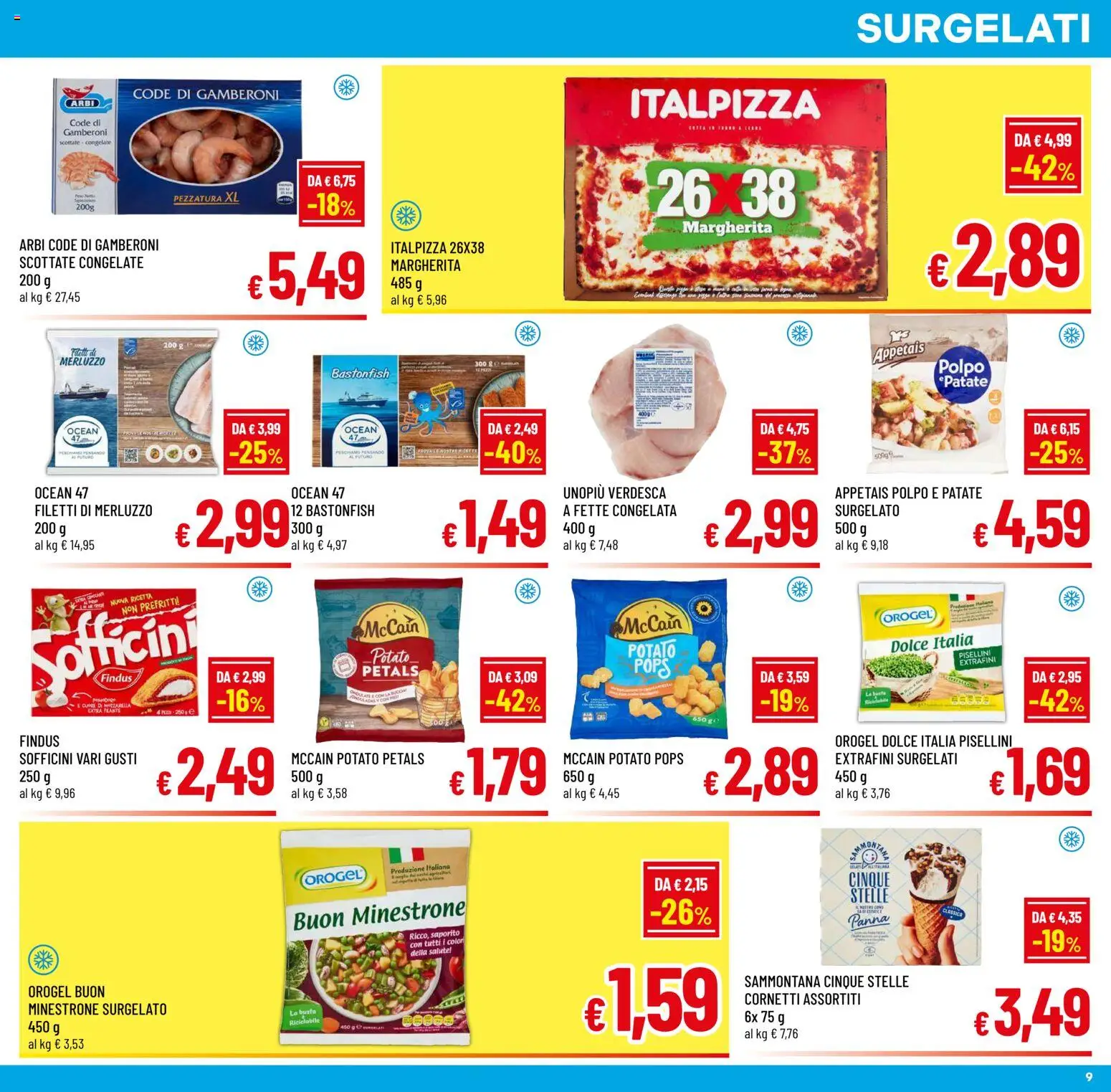 Volantino A&O del 10.11.2025 | Pagina: 9 | Prodotti: Minestrone, Merluzzo, Patate, Polpo