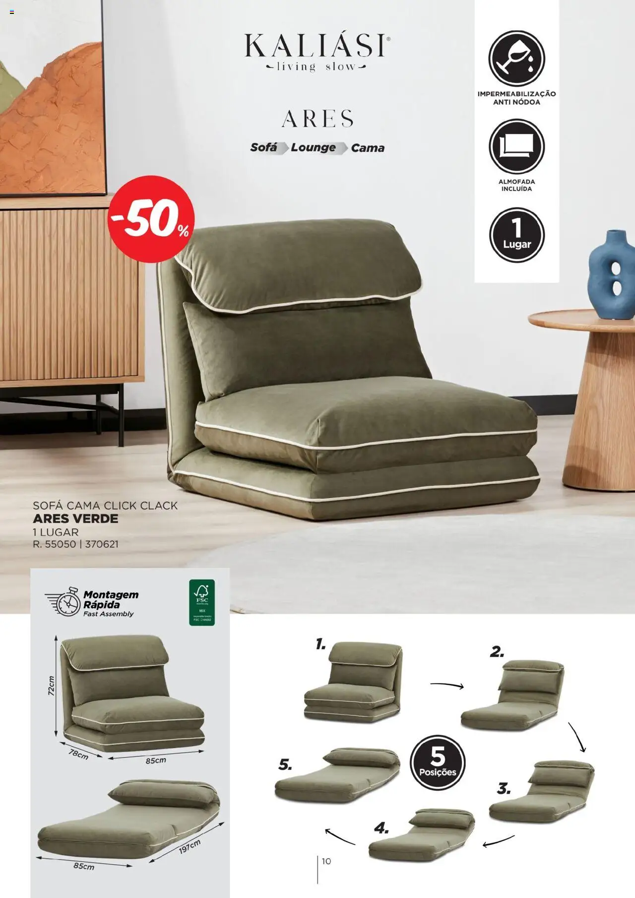 Espaço Casa - Catálogo Kaliási - Sofás Camas │ válido de 21.07.2025 | Página: 10 | Produtos: Cama, Almofada, Sofá