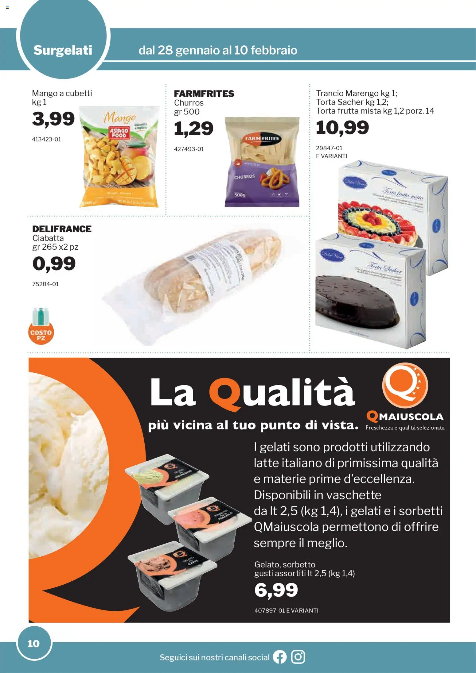 Volantino Sogegross del 28.01.2026 | Pagina: 10 | Prodotti: Sorbetto, Frutta, Mango, Vaschette