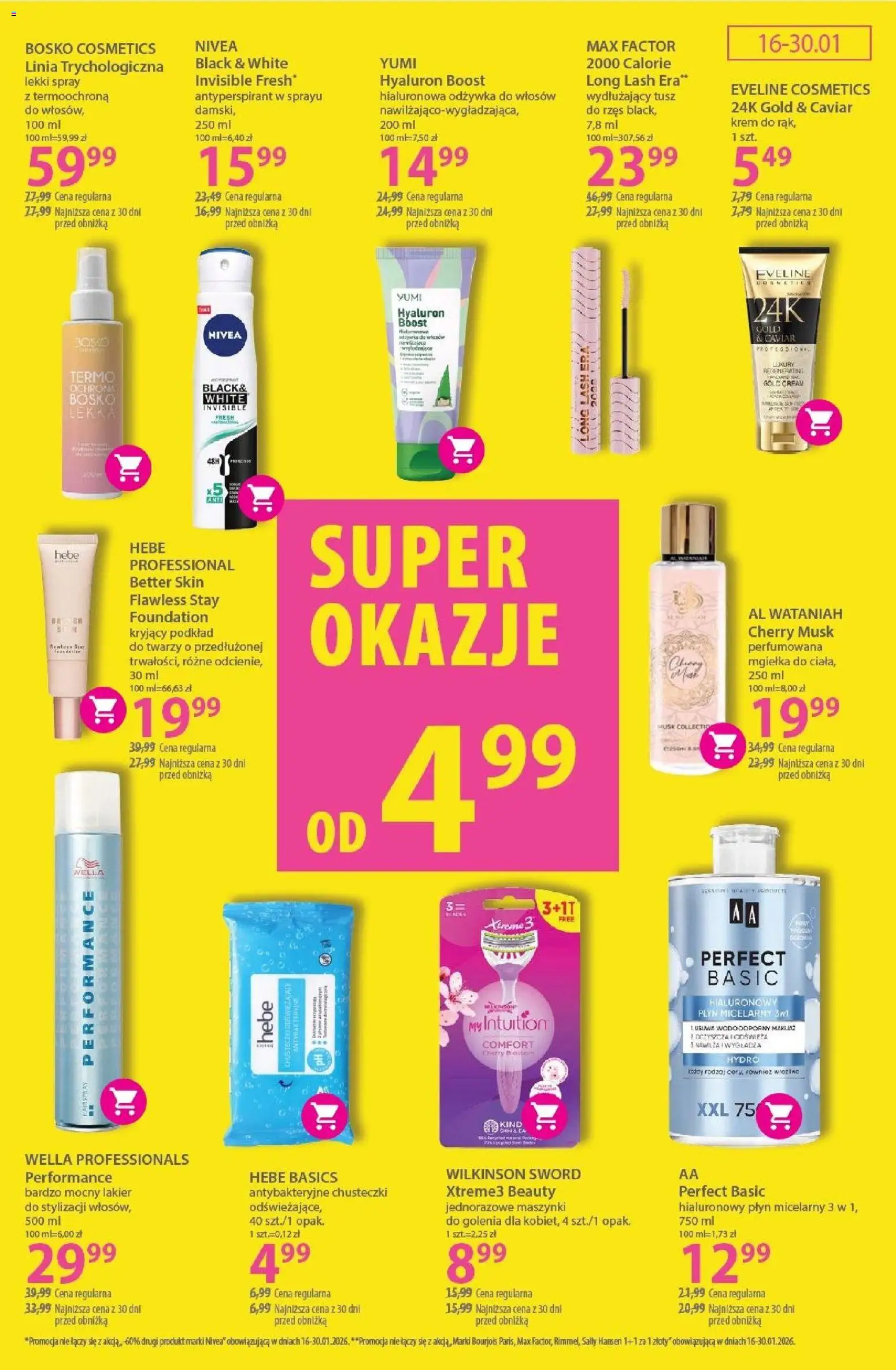 Hebe Gazetka od 16.01.2026 | Strona: 15 | Produkty: Maszynki do golenia, Tusz do rzęs, Krem, Podkład do twarzy