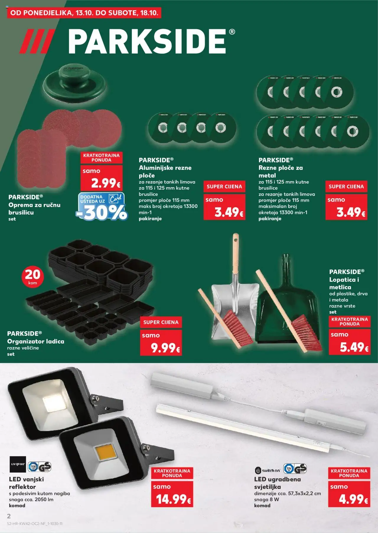 Kaufland katalog | vrijedi od 15.10.2025 | Stranica: 2 | Proizvodi: Svjetiljka, Reflektor, Lopatica, Parkside