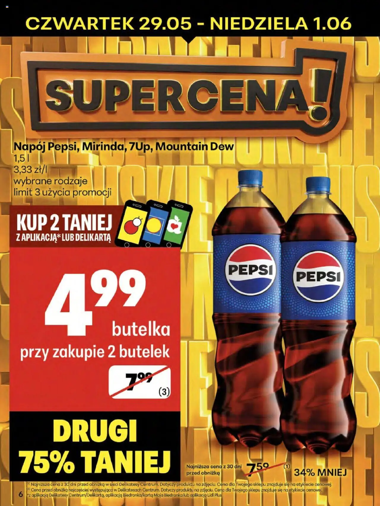 Delikatesy Centrum Gazetka od 29.05.2025 | Strona: 6 | Produkty: Pepsi, Delikatesy