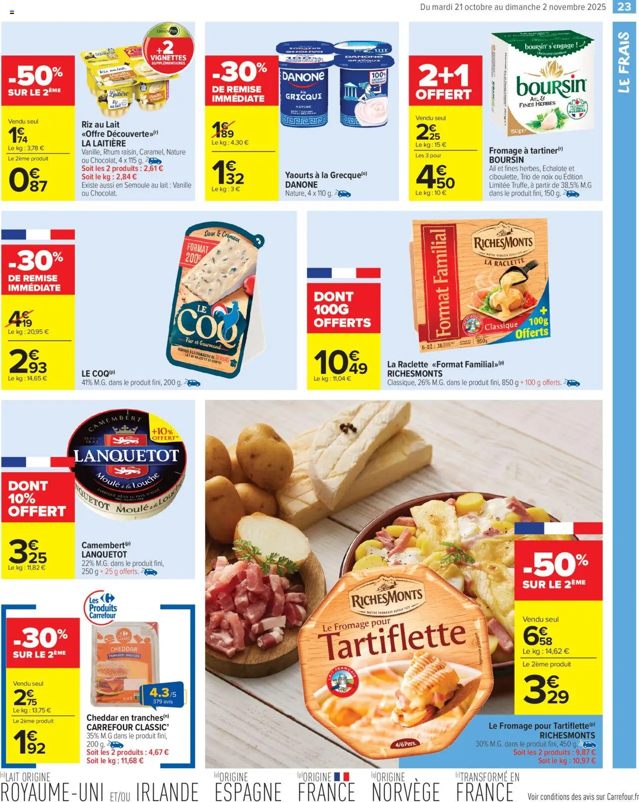 {H1} | Page: 25 | Produits: Yaourts, Tartiflette, Fromage, Riz