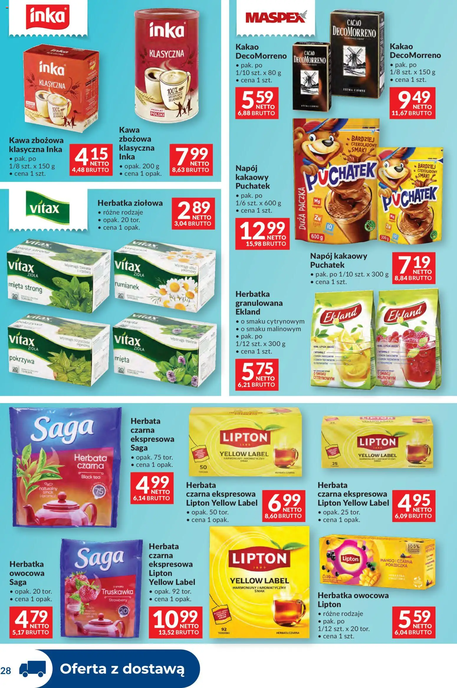 Makro Gazetka - Dystrybucja do sklepów od 11.11.2025 | Strona: 28 | Produkty: Porzeczka, Kawa, Herbata, Torebki