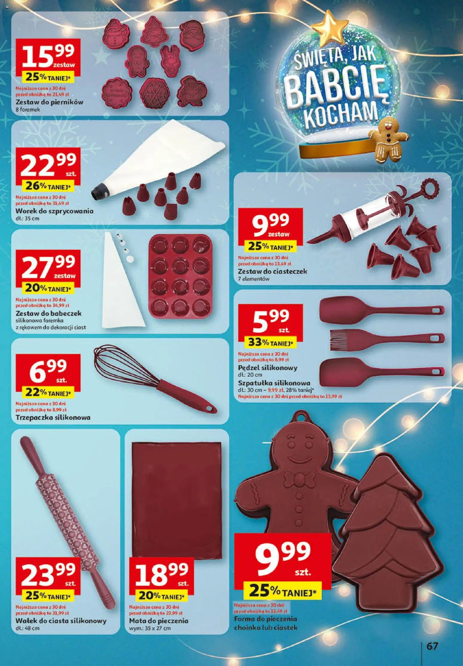 Auchan Gazetka - Zabawki Święta jak babcię kocham Hipermarket od 06.11.2025 | Strona: 67 | Produkty: Pędzel, Choinka, Trzepaczka