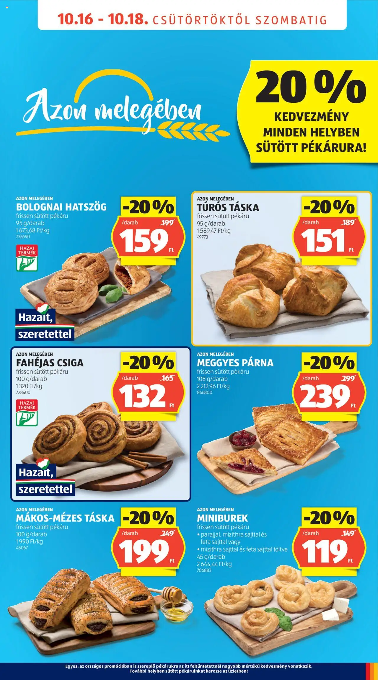 Aldi akciós ujság - amely érvényes a következő dátumtól: 16.10.2025 | Oldal: 7 | Termékek: Túrós táska, Táska, Párna