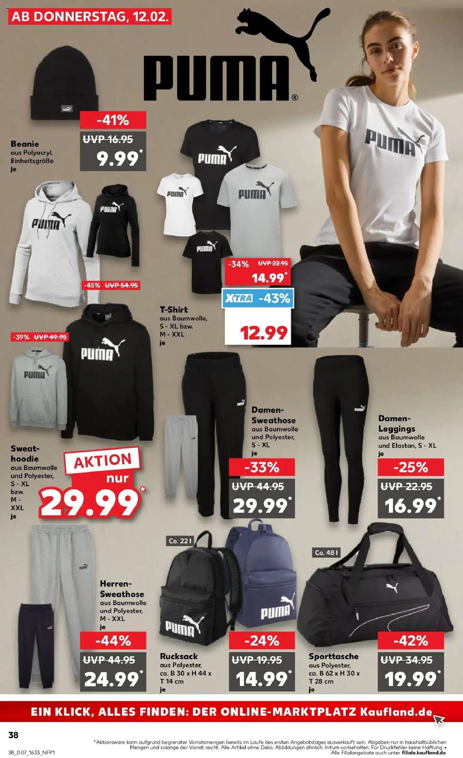 Kaufland prospekt Hechingen	 – gültig ab 16.02.2026 | Seite: 38 | Produkte: Sweathose, T-Shirt, Hoodie, Leggings