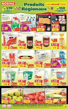 Norma - Prévisualisation de Norma catalogue valide à partir de 07.01.2025 | Page: 5 | Produits: Yaourts, Eau minérale, Lait, Fromage