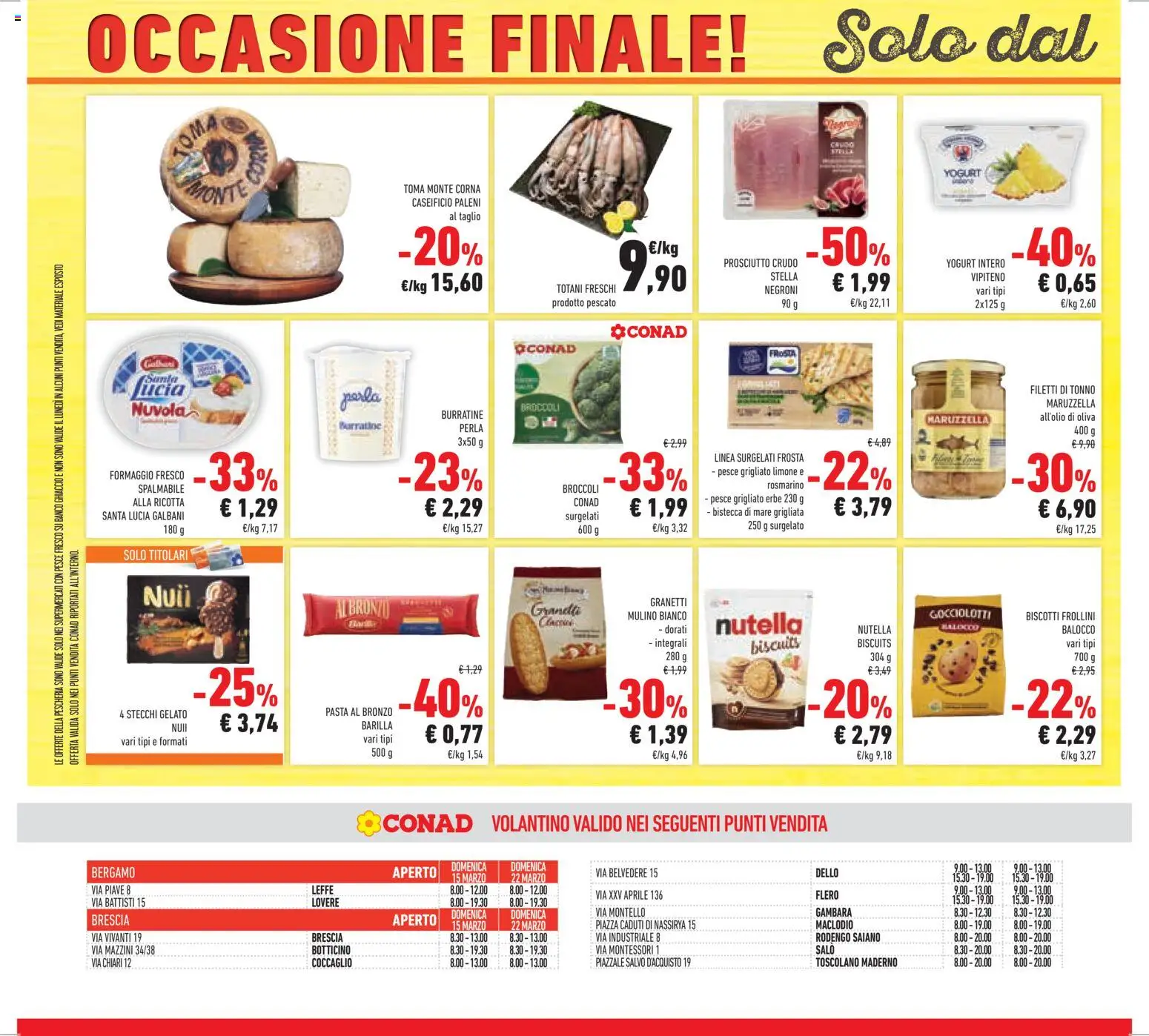 Volantino Conad del 11.03.2026 | Pagina: 44 | Prodotti: Gelato, Formaggio, Ricotta, Frollini