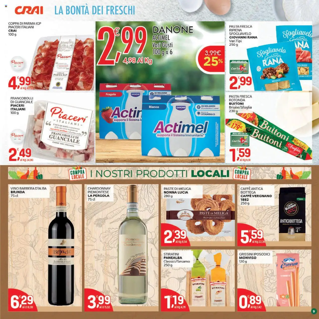 Volantino CRAI del 16.10.2025 | Pagina: 9 | Prodotti: Caffè, Pasta, Grissini, Guanciale
