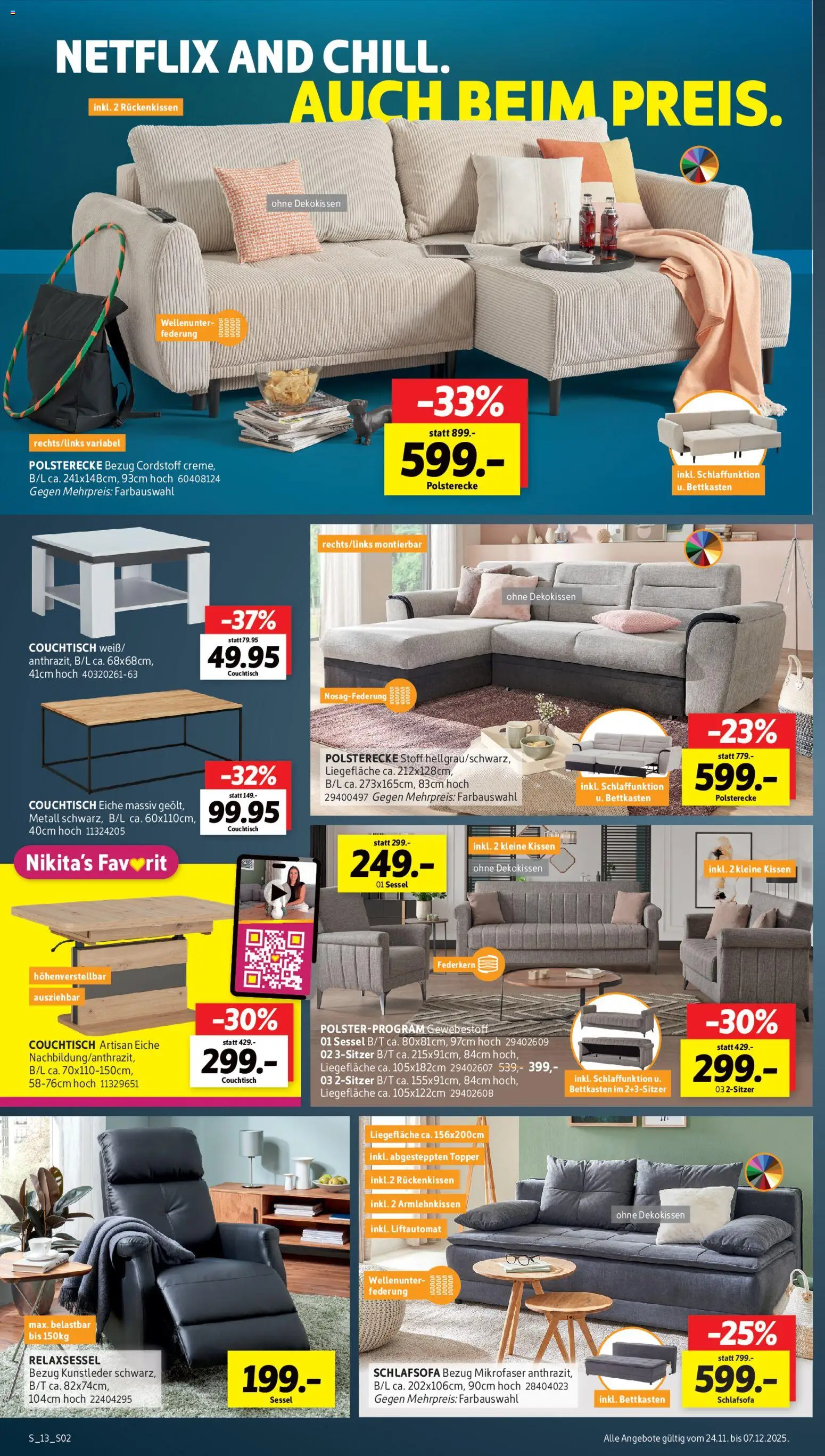 Sconto - Black Friday – gültig ab 24.11.2025 | Seite: 2 | Produkte: Relaxsessel, Kissen, Sessel, Couchtisch