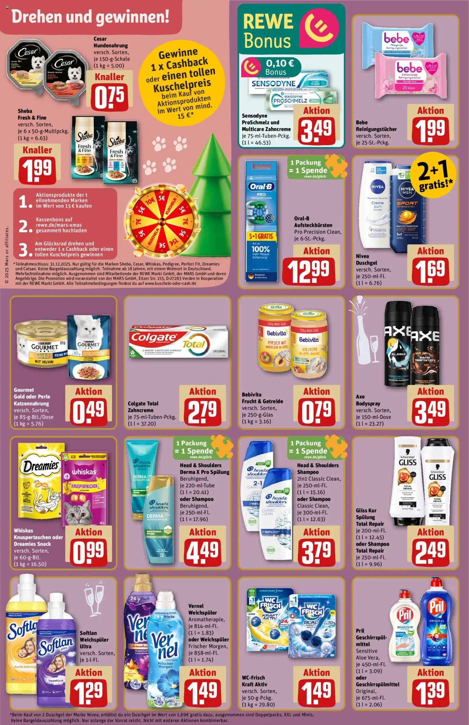 Rewe Prospekt 	 – gültig ab 22.12.2025 | Seite: 26 | Produkte: Spülung, Creme, Mars, Getreide