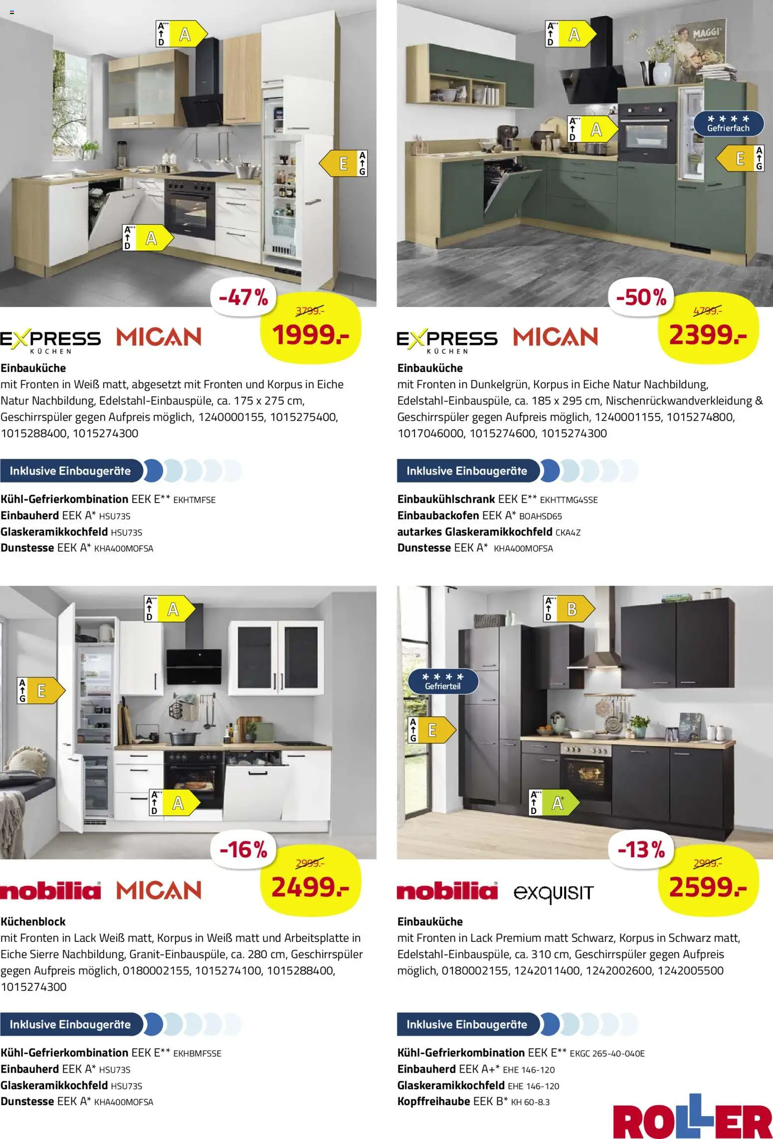 Roller Deine Küche 2026 – gültig ab 19.03.2026 | Seite: 5 | Produkte: Geschirrspüler, Küchenblock, Kühlgefrierkombination, Kuchen