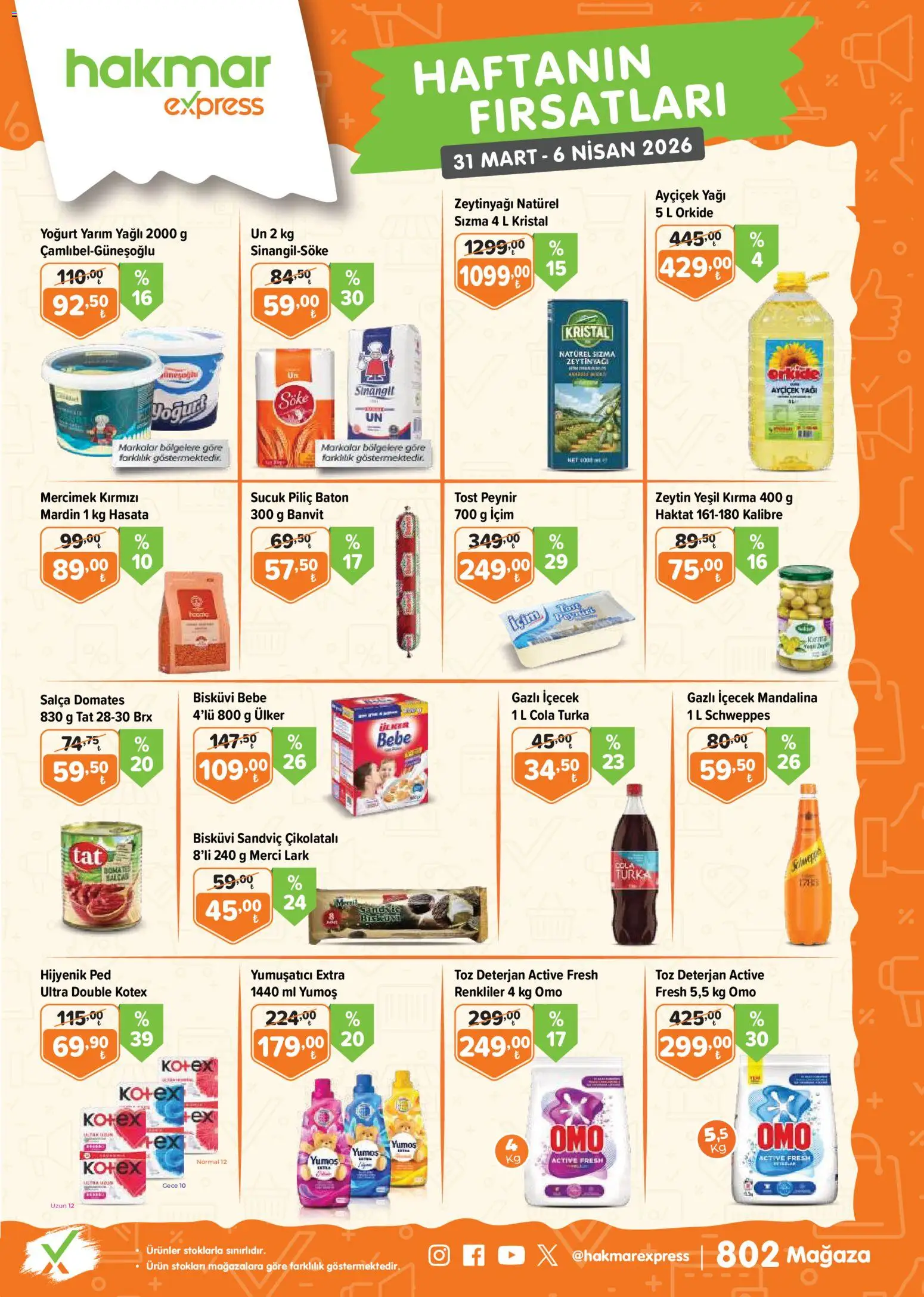 Hakmar Express Katalog - 31.03.2026 tarihinden itibaren geçerlidir | Sayfa: 1 | Ürünler: Yoğurt, Yumuşatıcı, Deterjan, Gazlı içecek