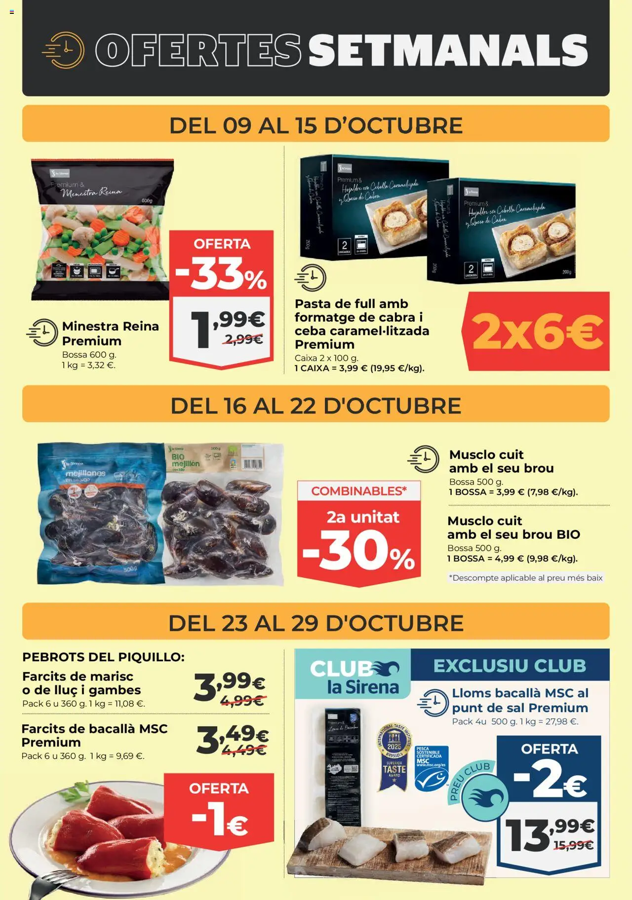 La Sirena - Cataluña │ válido desde el 09.10.2025 | Página: 3 | Productos: Queso, Jugo, Pasta, Παγωμένο τσάι