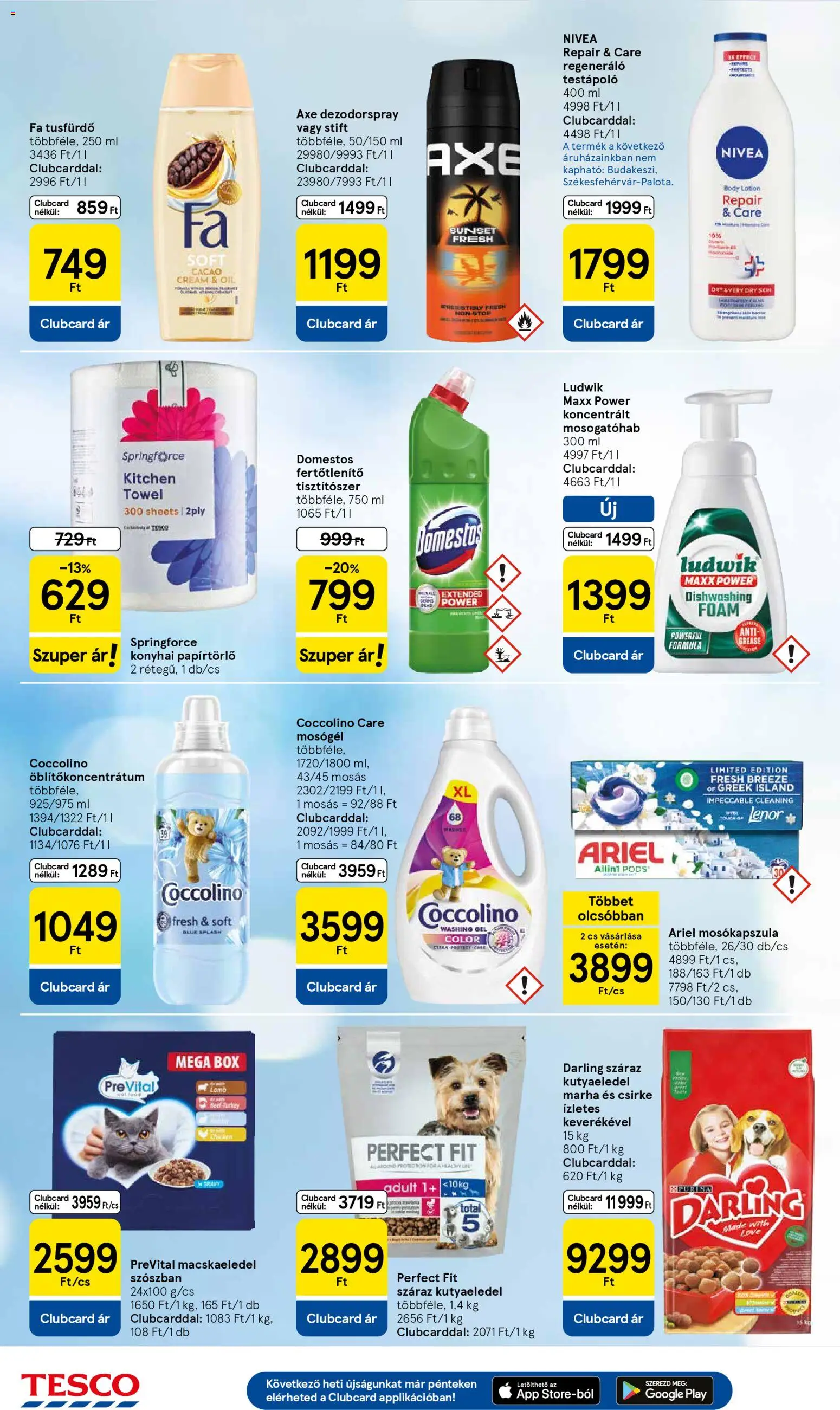 Tesco akciós ujság - amely érvényes a következő dátumtól: 22.01.2026 | Oldal: 10 | Termékek: Body, Papírtörlő, Mosókapszula, Testápoló