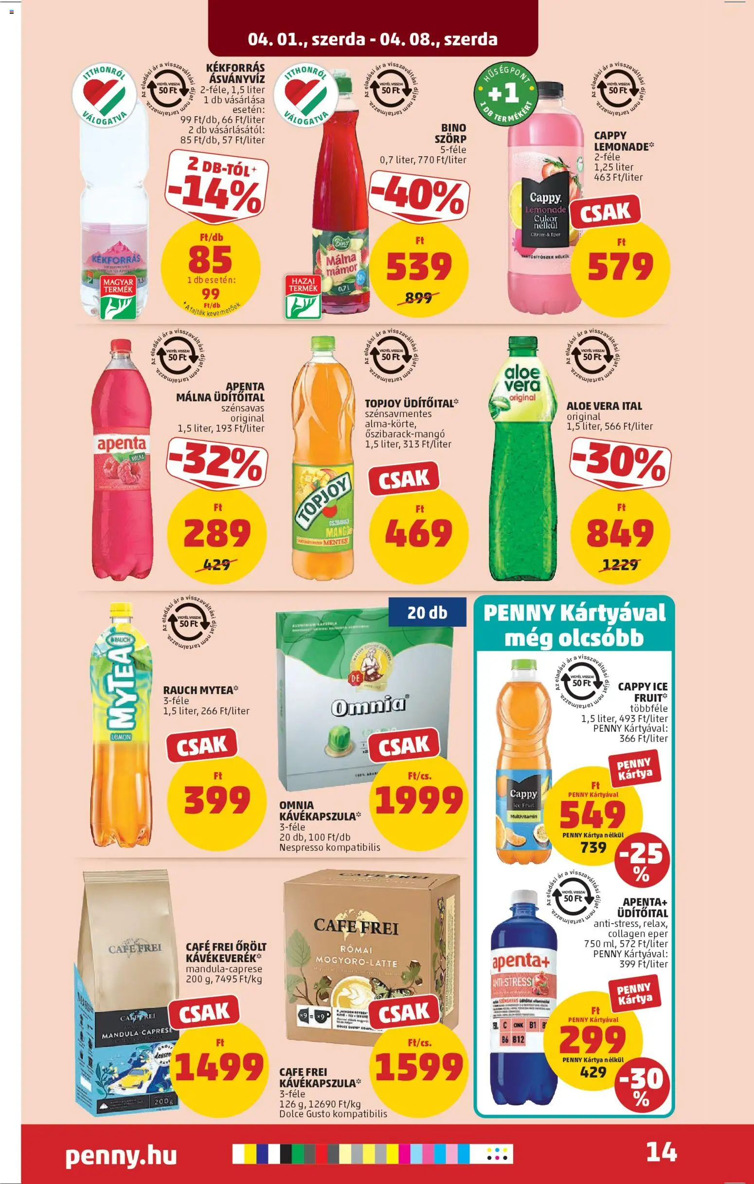 PENNY akciós ujság - amely érvényes a következő dátumtól: 01.04.2026 | Oldal: 18 | Termékek: Aloe vera ital, Aloe vera, Só, Citrom