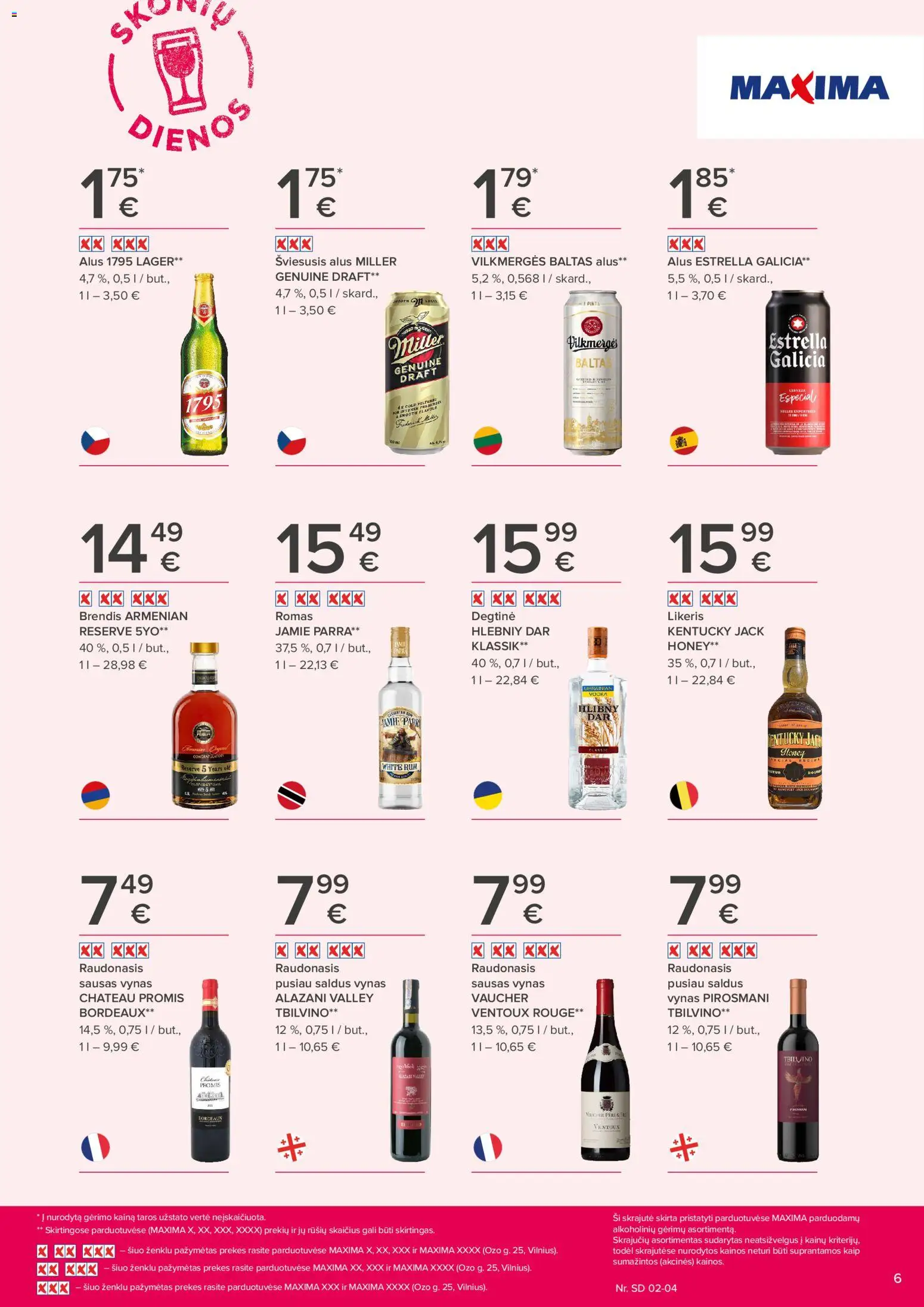 MAXIMA akcijos nuo 22.01.2026 | Puslapis: 6 | Prekių: Degtinė, Vynas, Alus