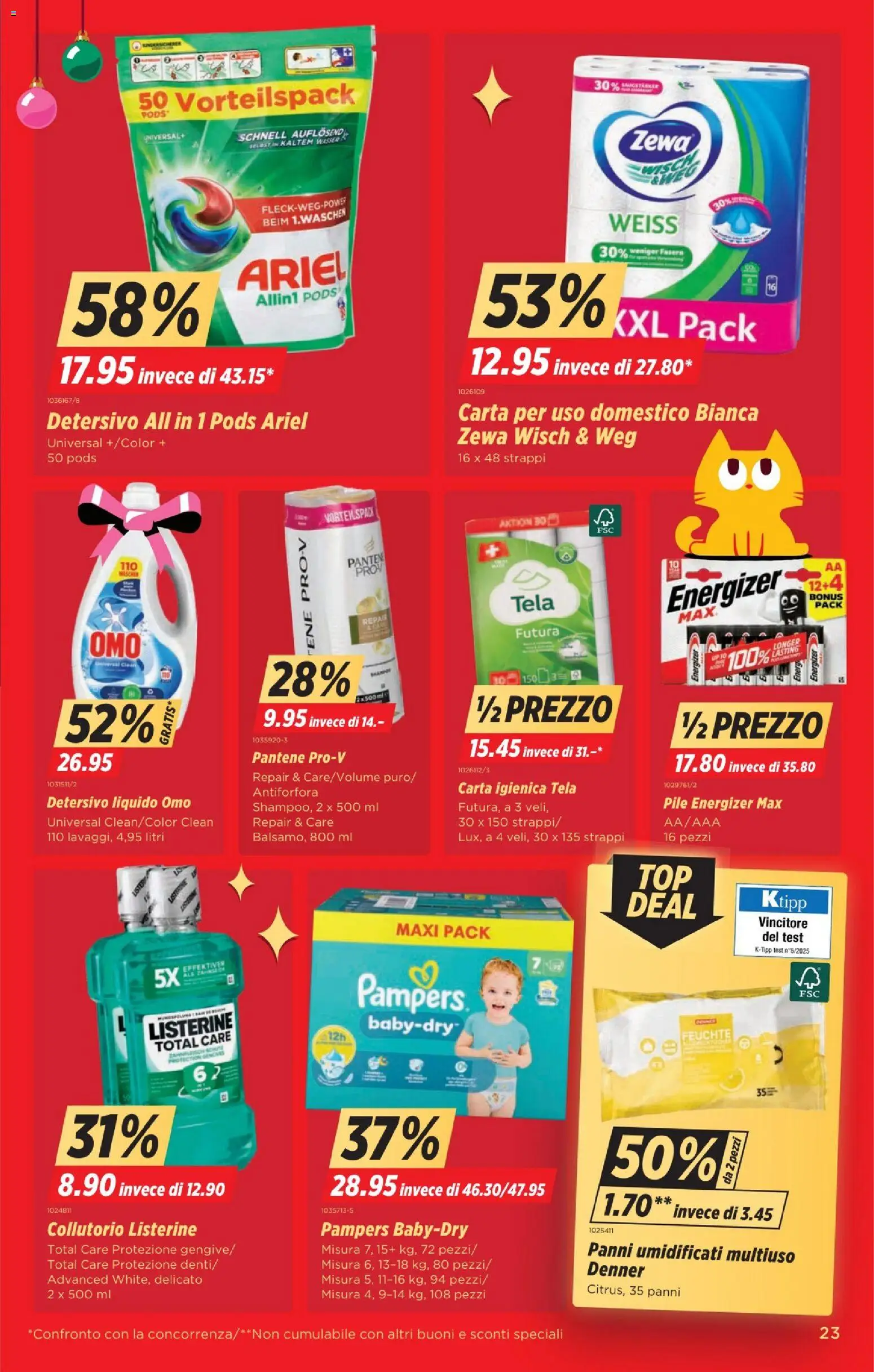 Denner Aktionen IT – gültig ab 09.12.2025 | Seite: 23 | Produkte: Wasser, Pampers