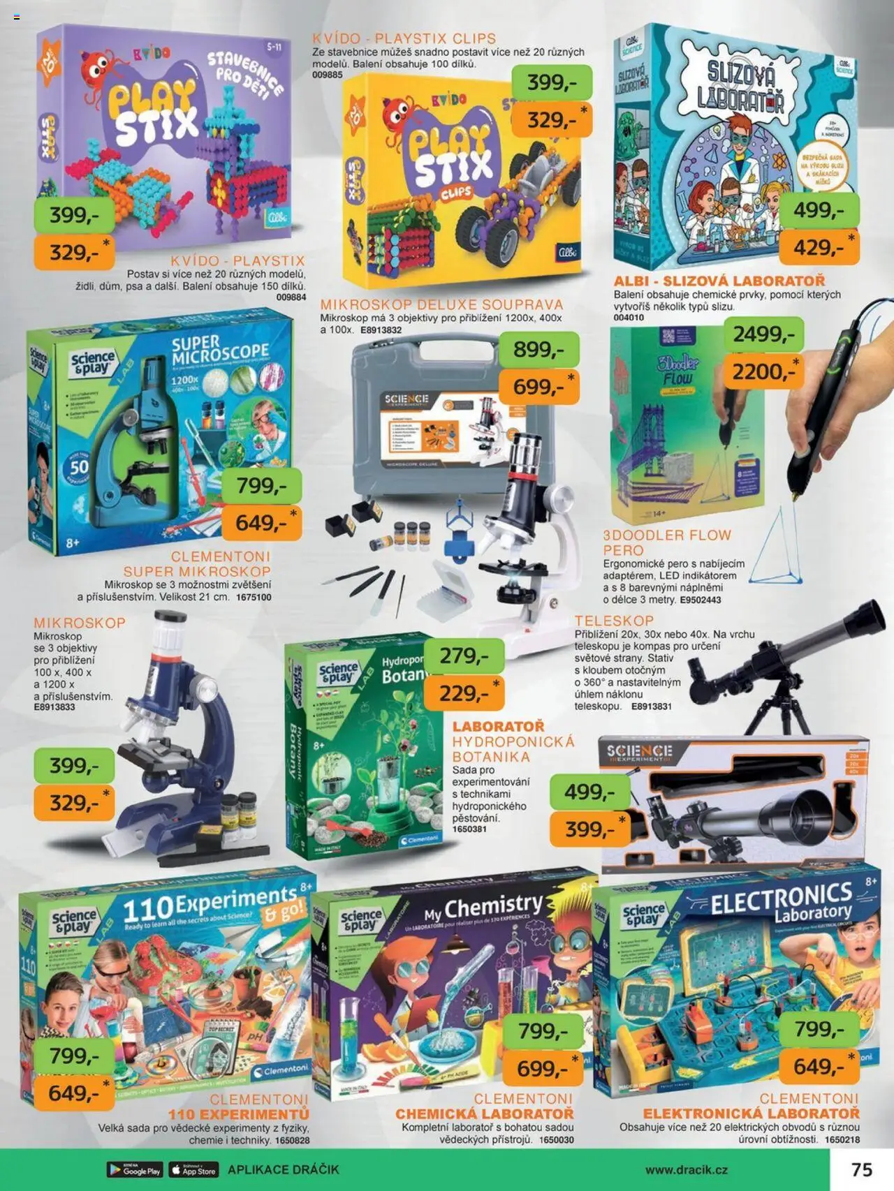 Dráčik leták od 03.10.2025 | Strana: 75 | Produkty: Stavebnice, Deluxe, Mikroskop, LED